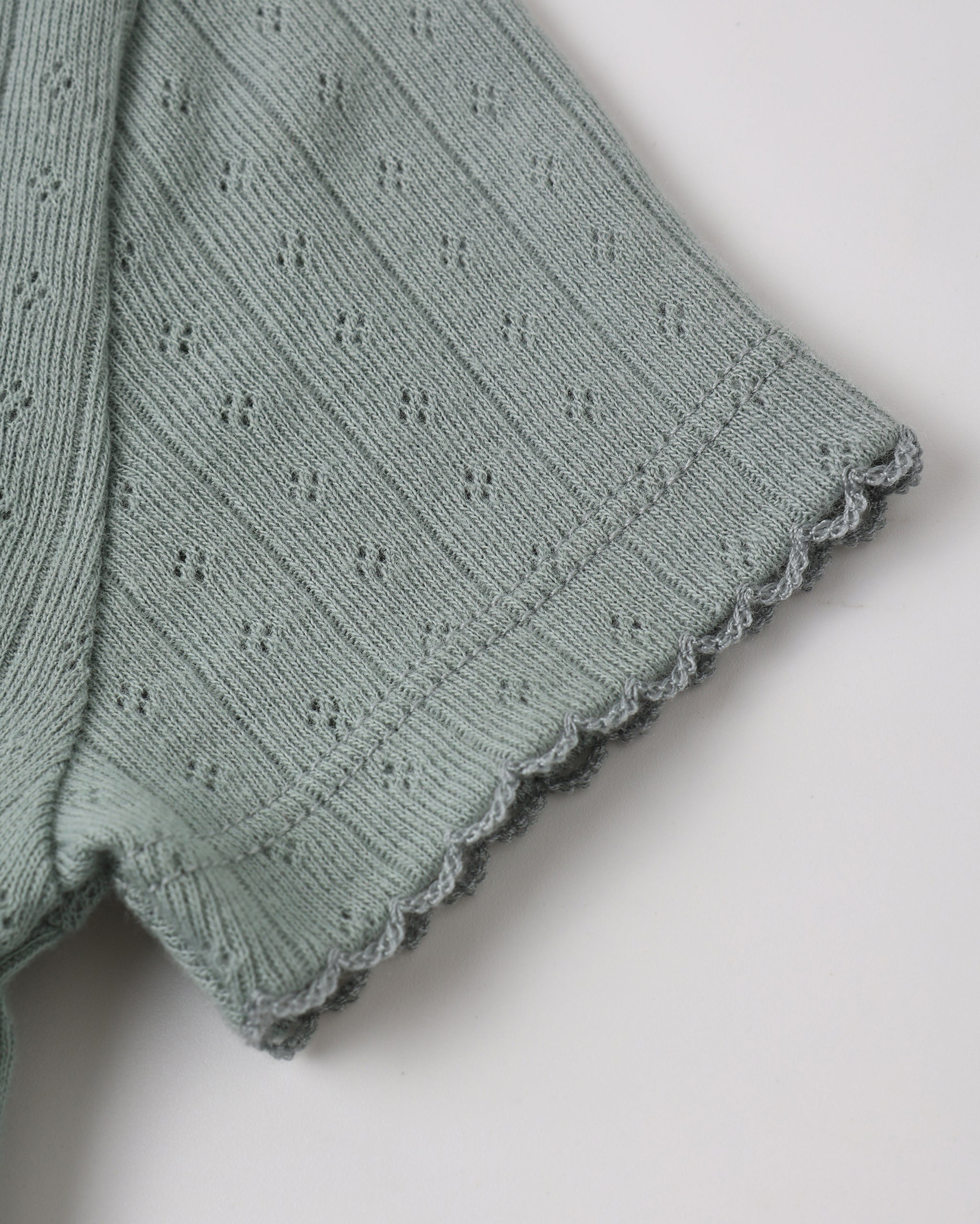 Pointelle Tee Sea Green - Rylee + Cru | Kids Clothes | Trendy Baby Clothes | Modern Infant Outfits |