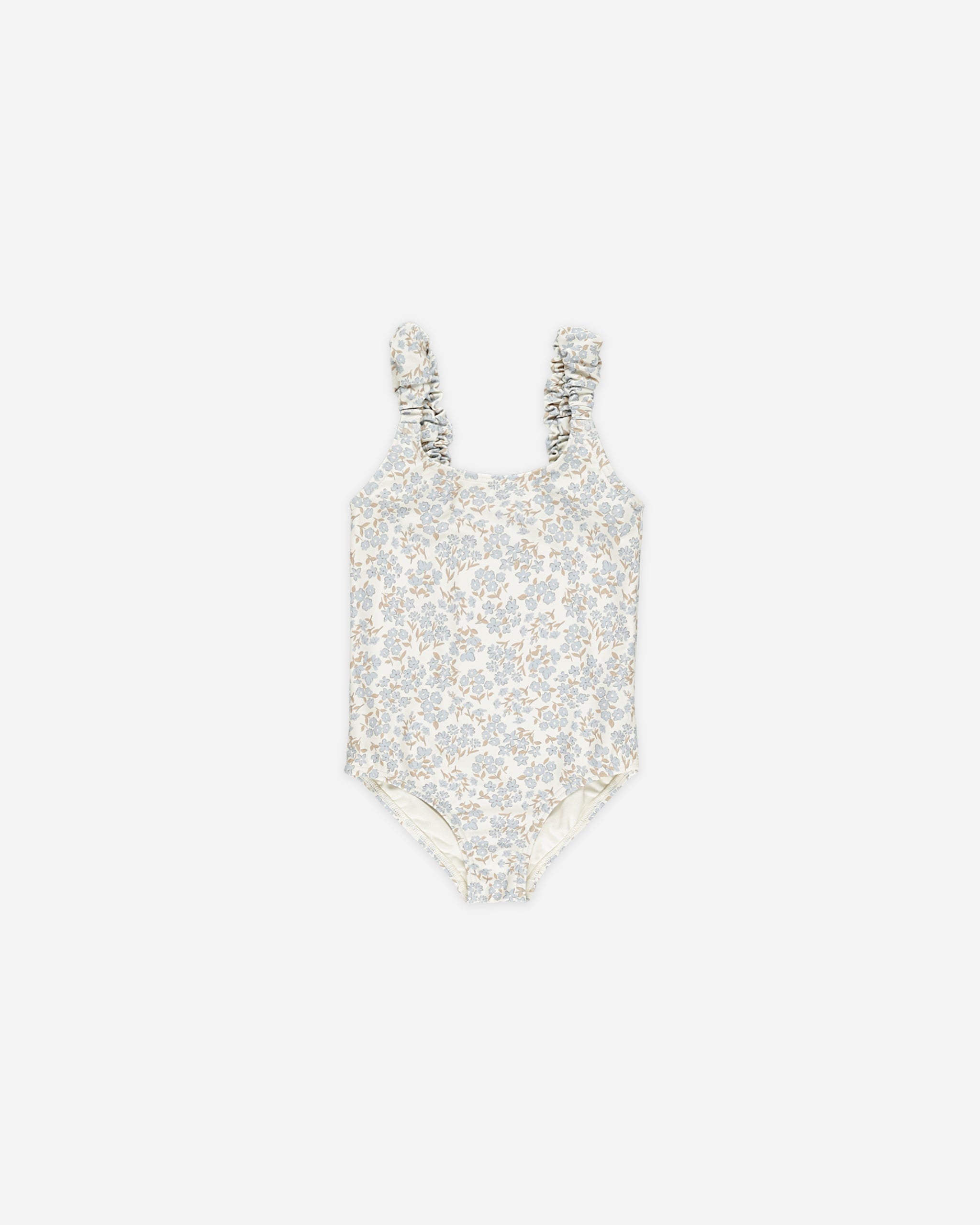 Maillot une pièce Scrunch || Ditsy bleu