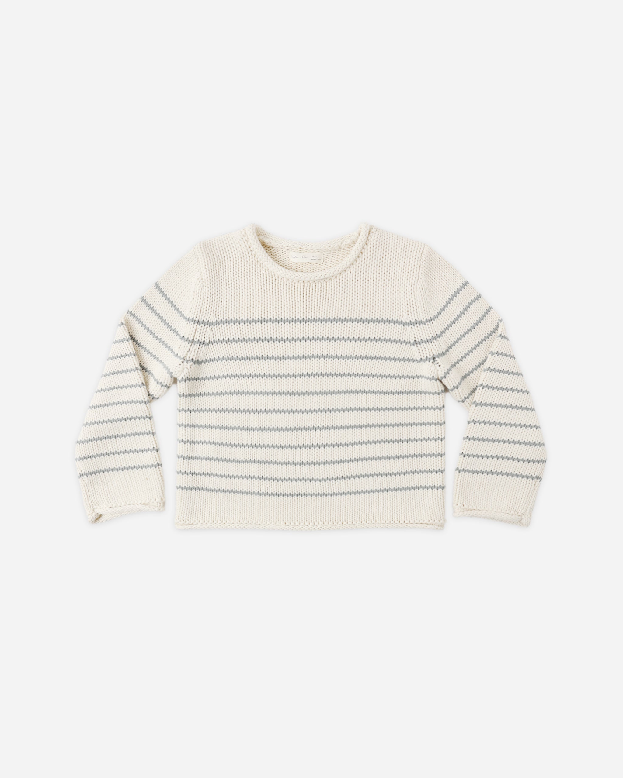 Jacques Sweater Sea Green Stripe - Rylee + Cru | Kids Clothes | Trendy Baby Clothes | Modern Infant Outfits |