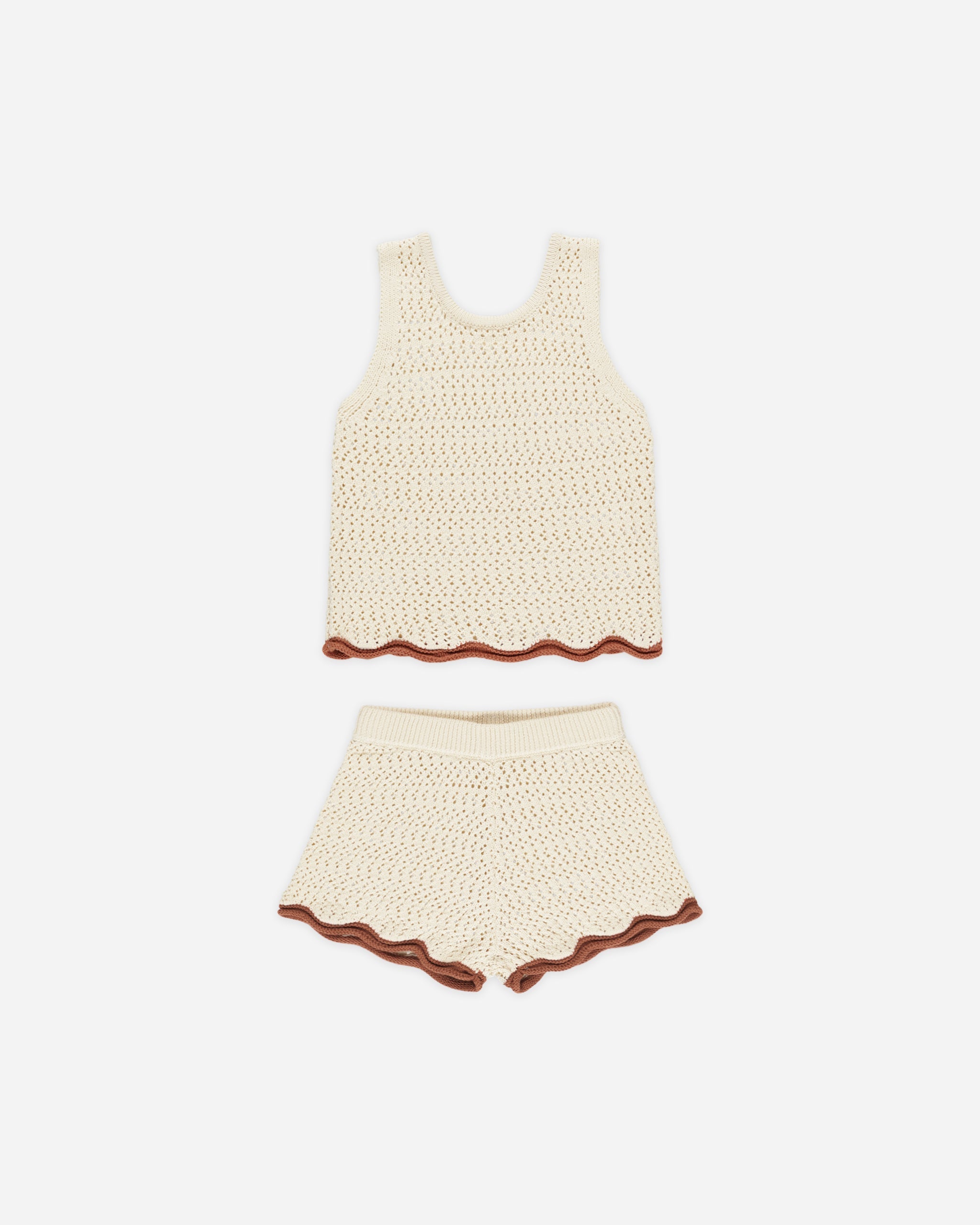 Crochet Tank Set || Natural*