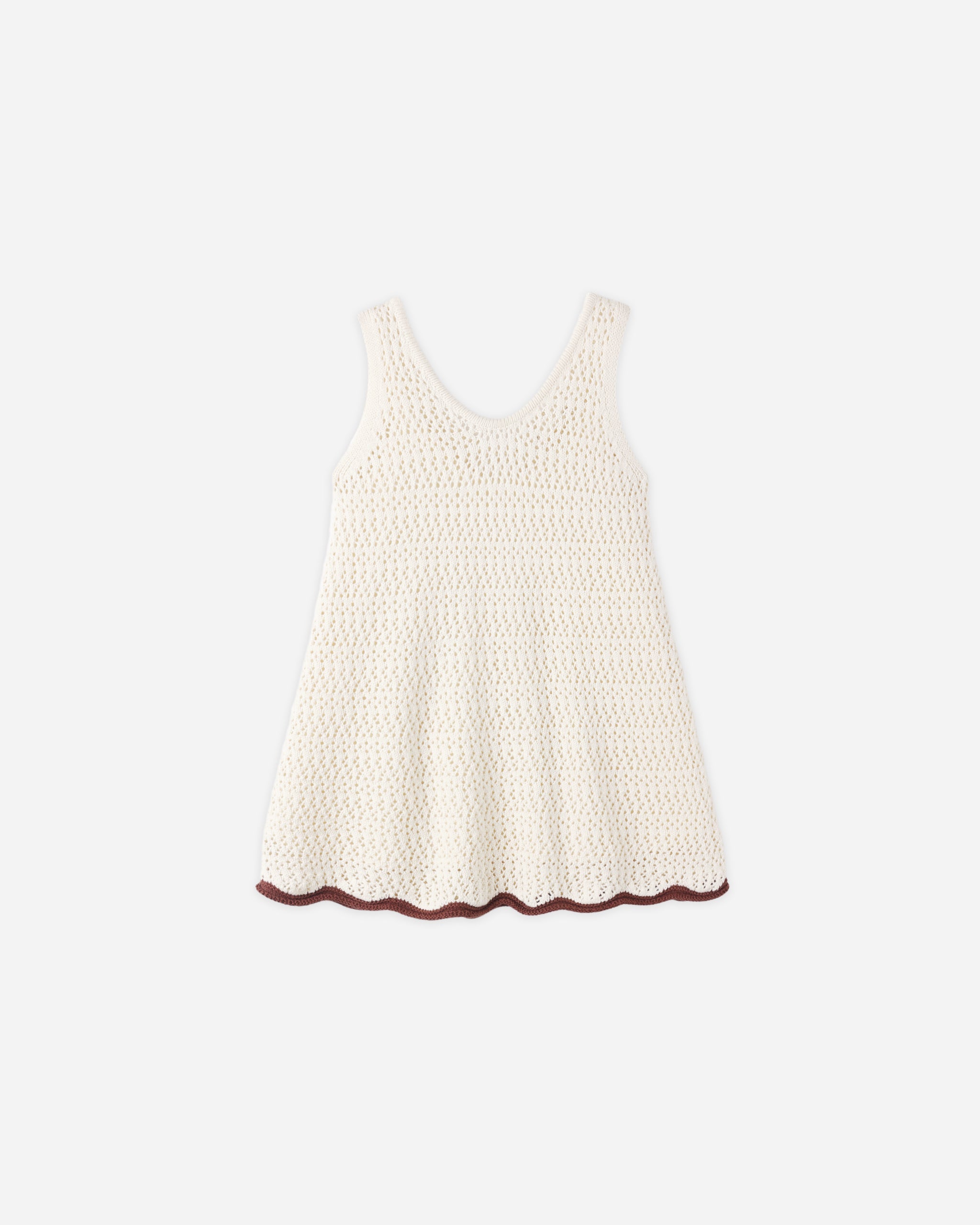 Crochet Tank Mini Dress Natural
