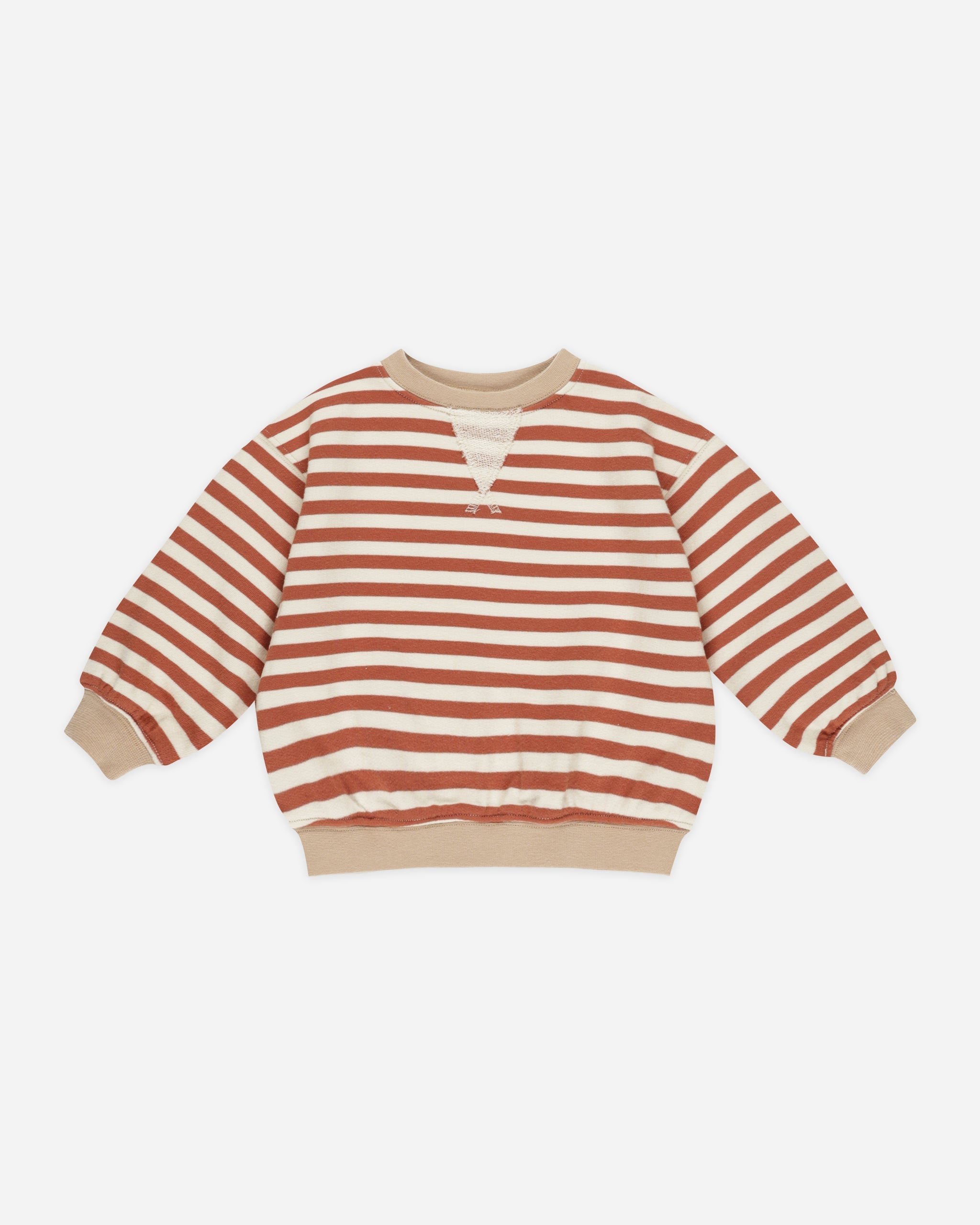 Oversized Crew || Poppy Stripe