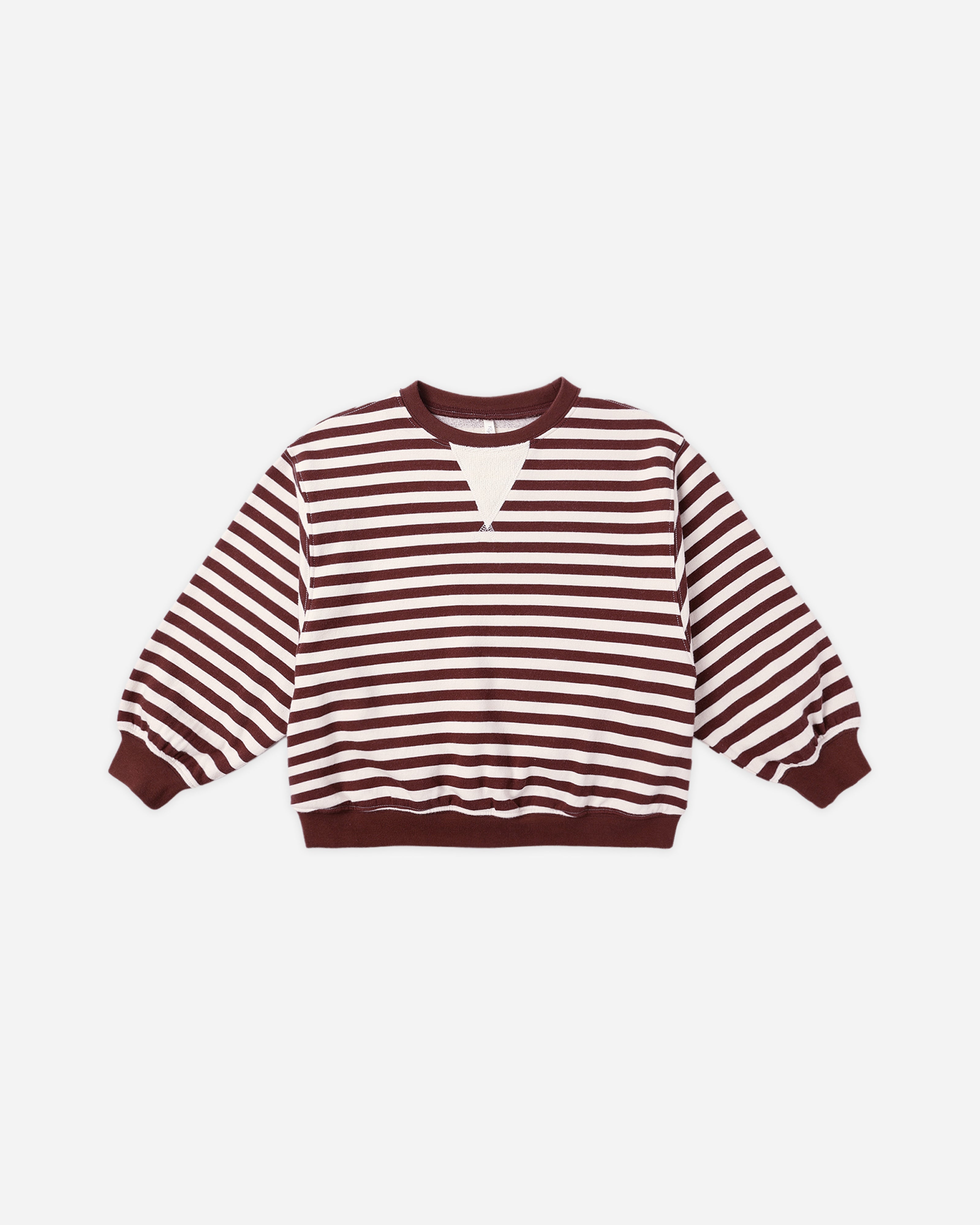 Oversized Crew || Burgundy Stripe