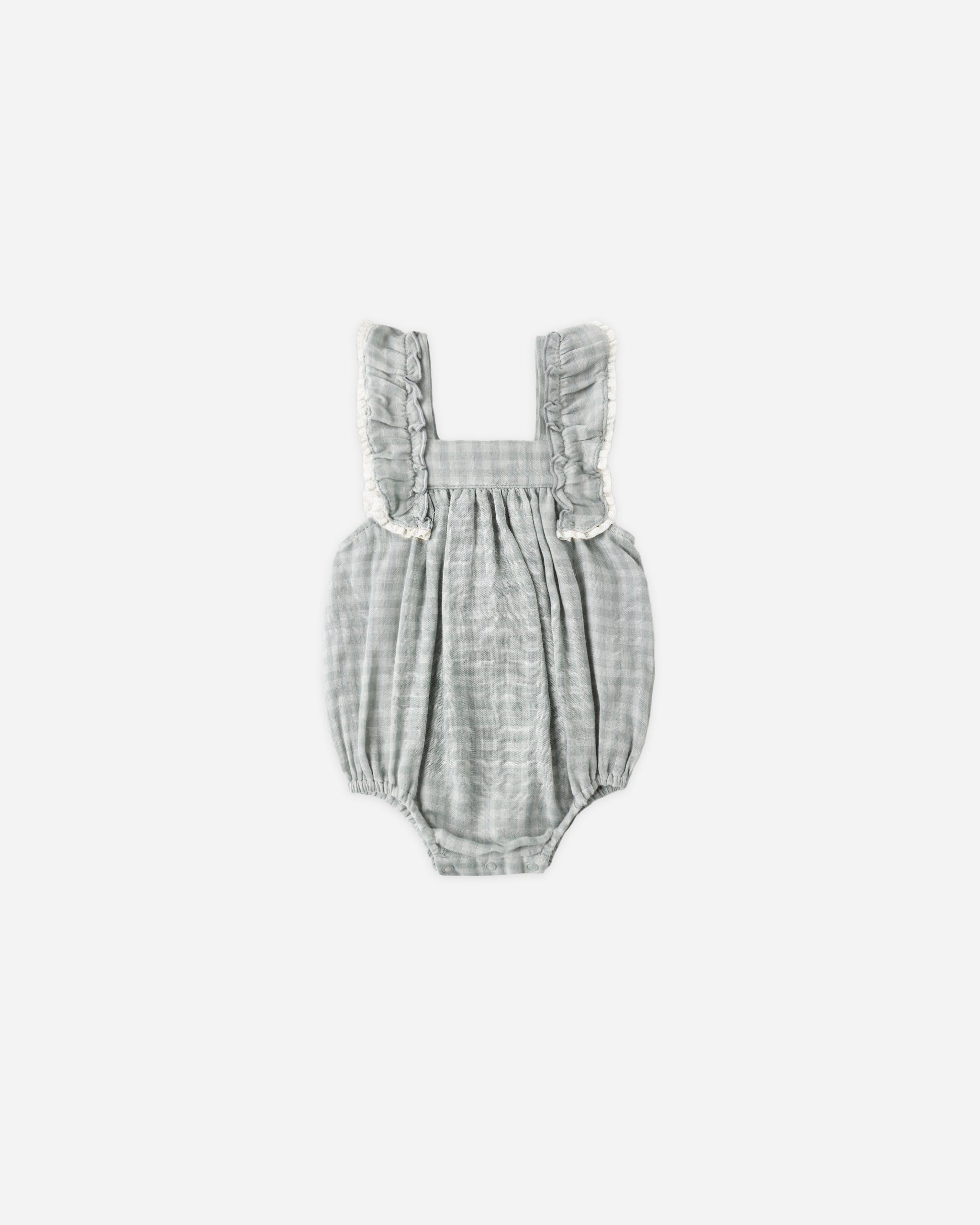 Maya Romper Green Gingham - Rylee + Cru | Kids Clothes | Trendy Baby Clothes | Modern Infant Outfits |