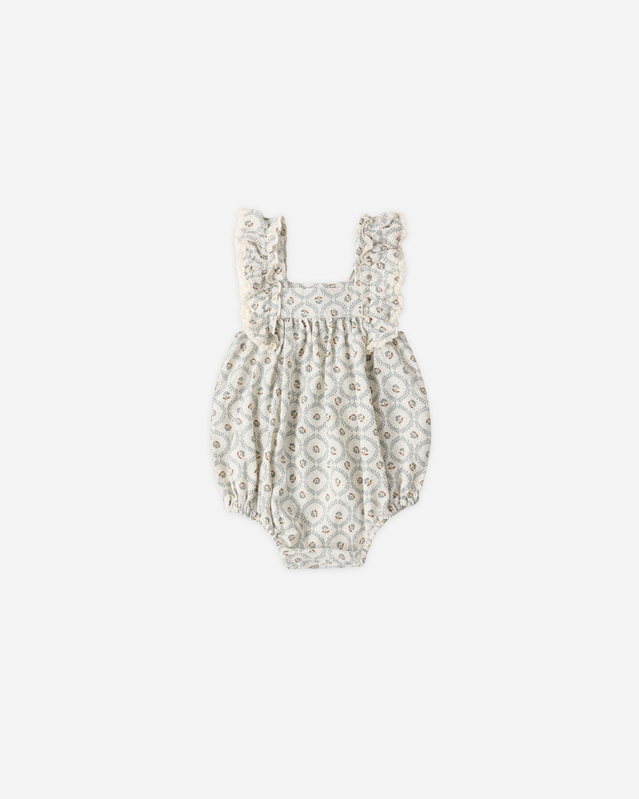 Maya Romper Green Fleur - Rylee + Cru | Kids Clothes | Trendy Baby Clothes | Modern Infant Outfits |