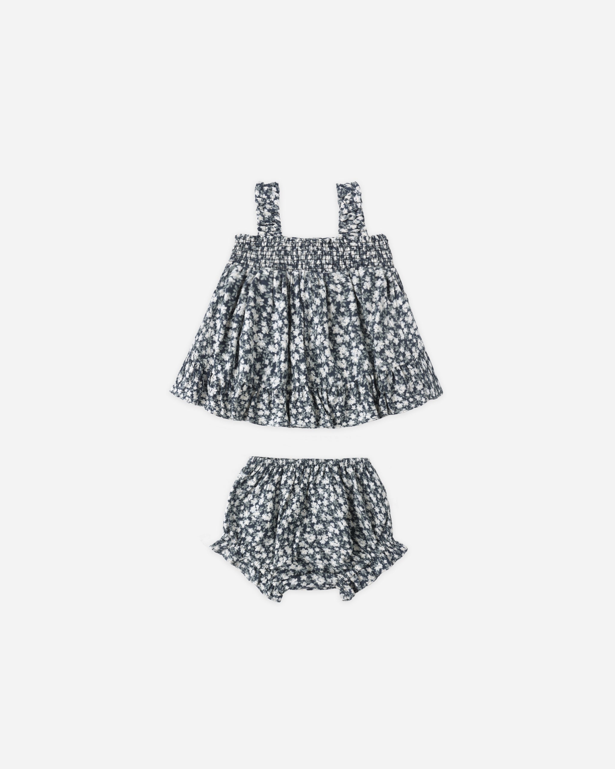 Lala Set Navy Floral - Rylee + Cru | Kids Clothes | Trendy Baby Clothes | Modern Infant Outfits |