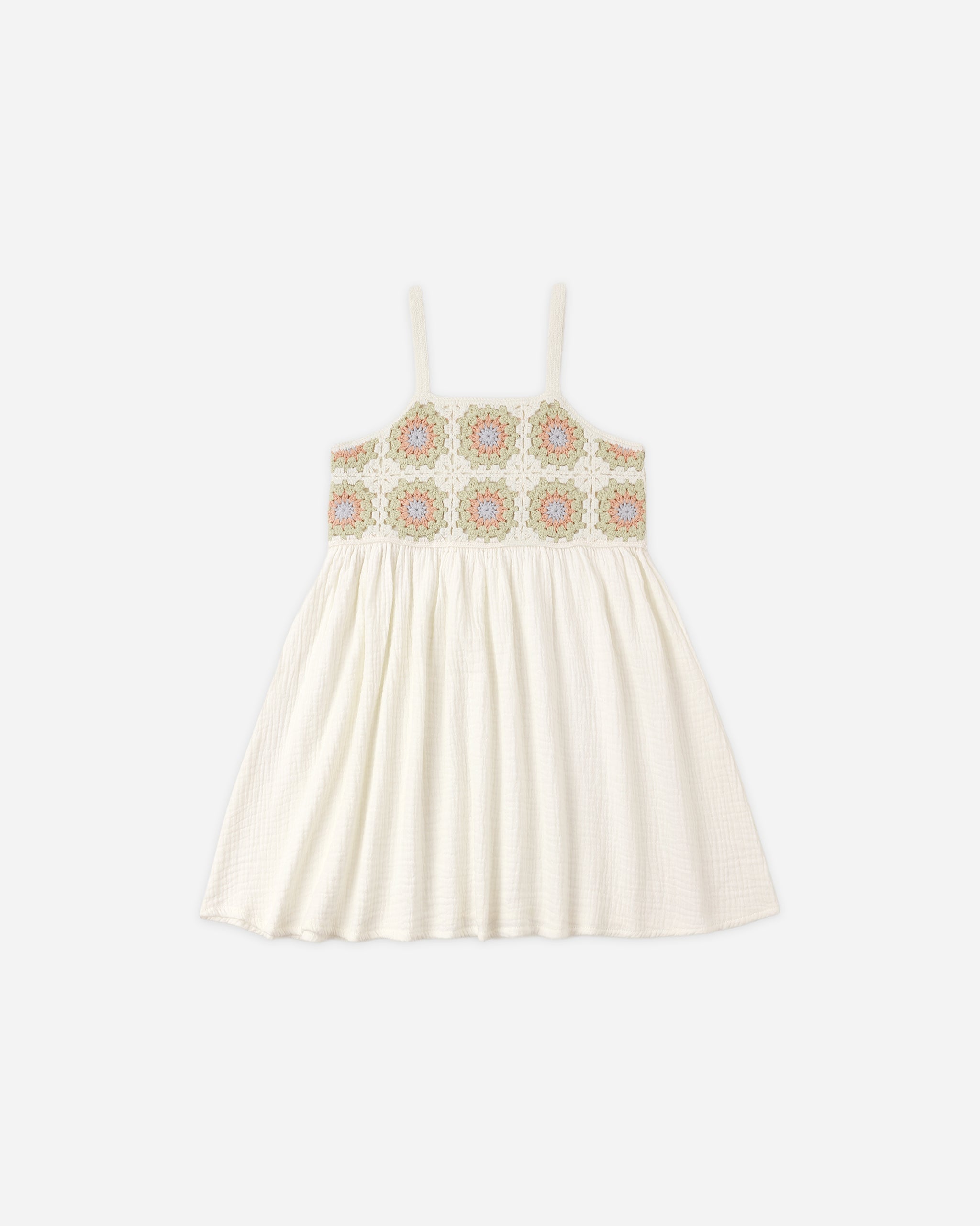 Crochet Sundress Citron Daisy Check - Rylee + Cru | Kids Clothes | Trendy Baby Clothes | Modern Infant Outfits |