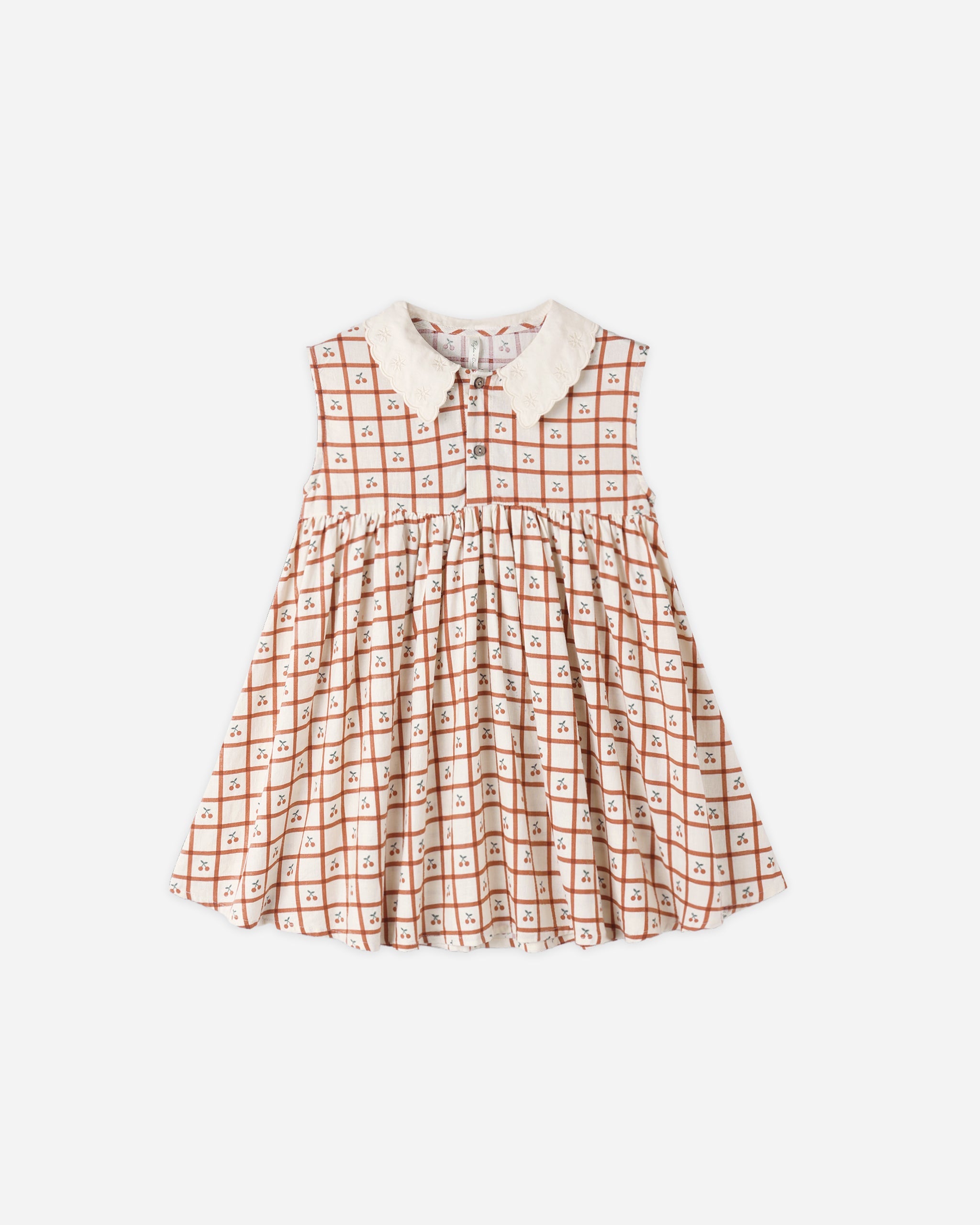 Collared Babydoll Dress Cherry Check - Rylee + Cru | Kids Clothes | Trendy Baby Clothes | Modern Infant Outfits |