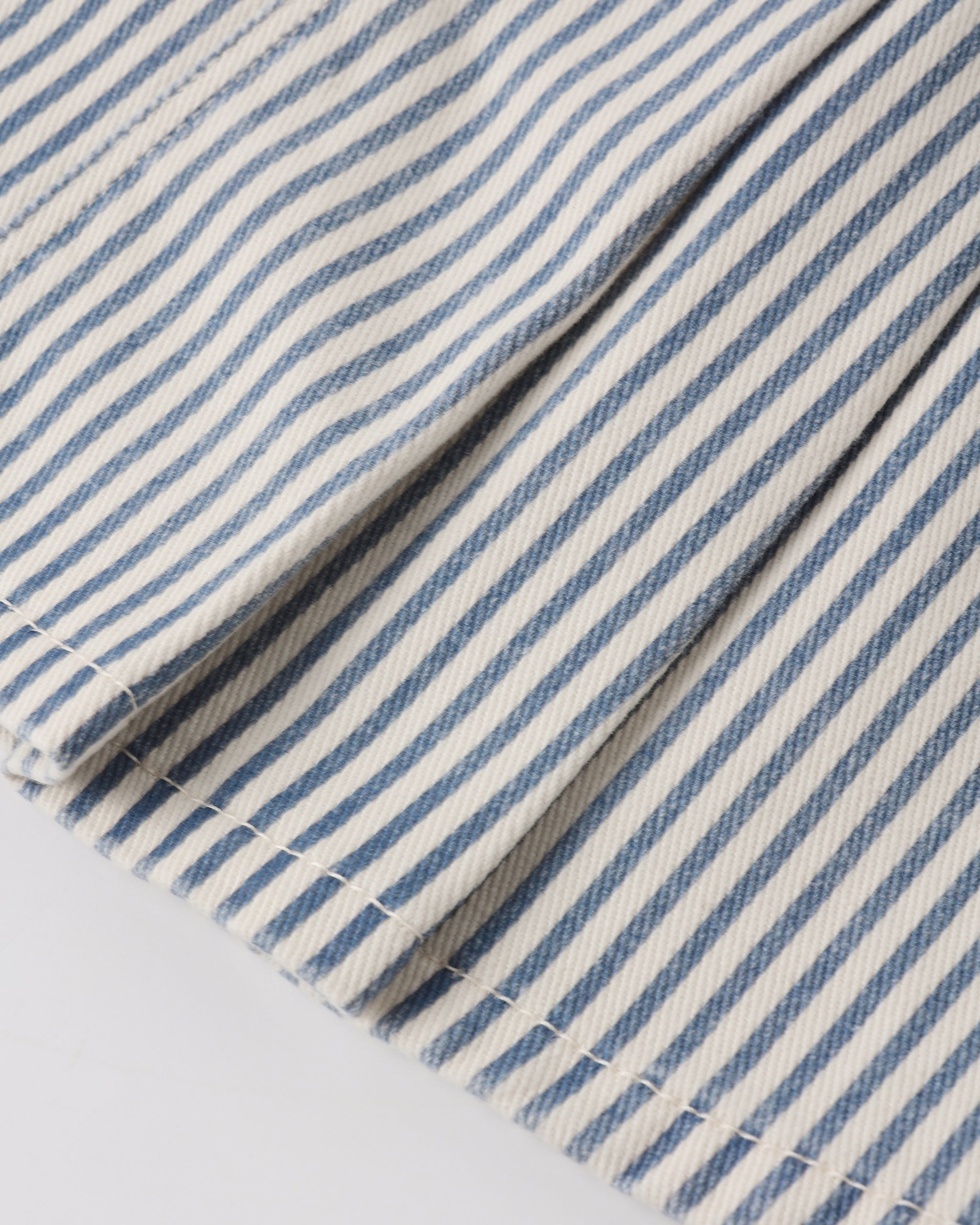 Pleated Denim Skirt Railroad Stripe