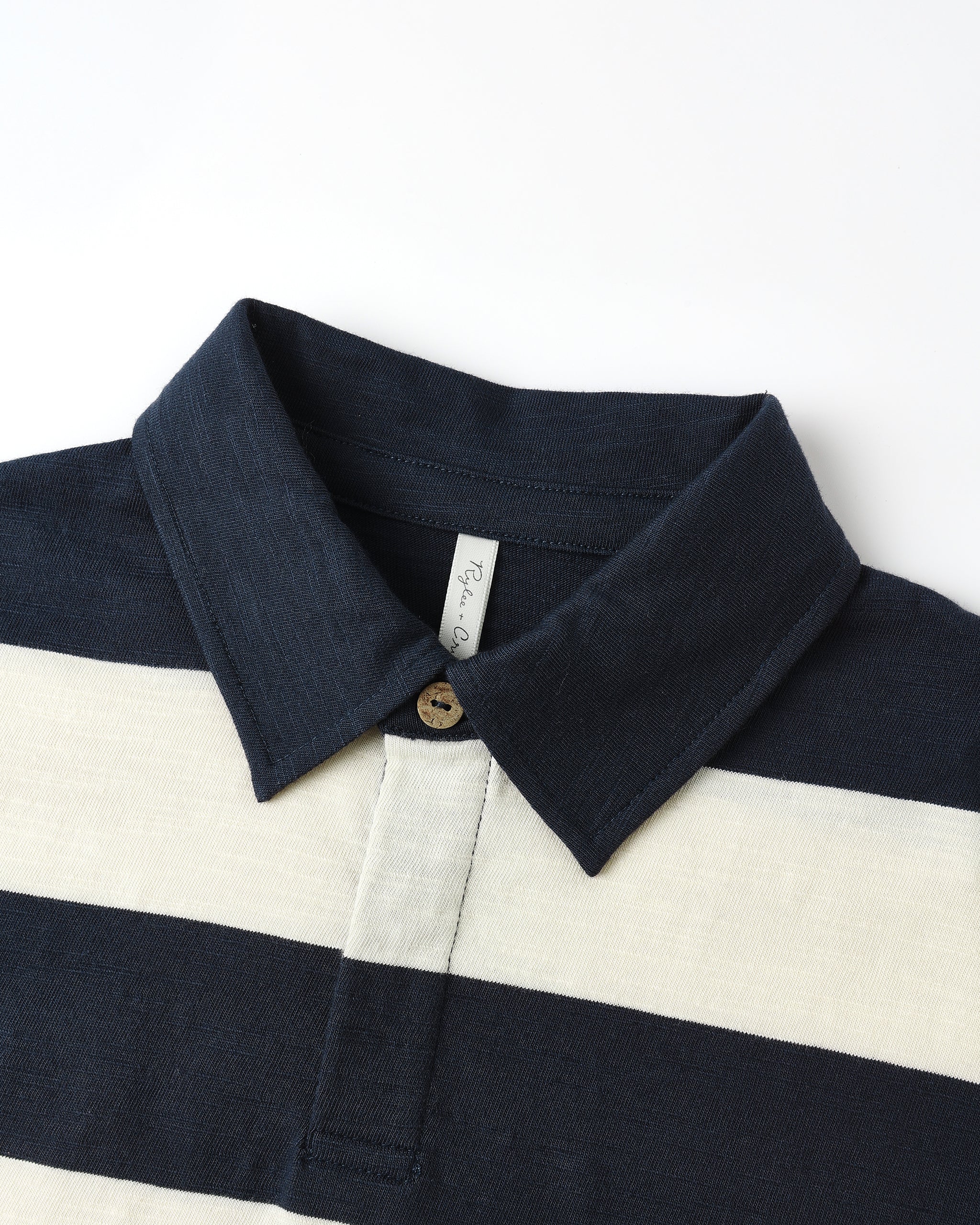 Polo de rugby || Rayures bleu marine