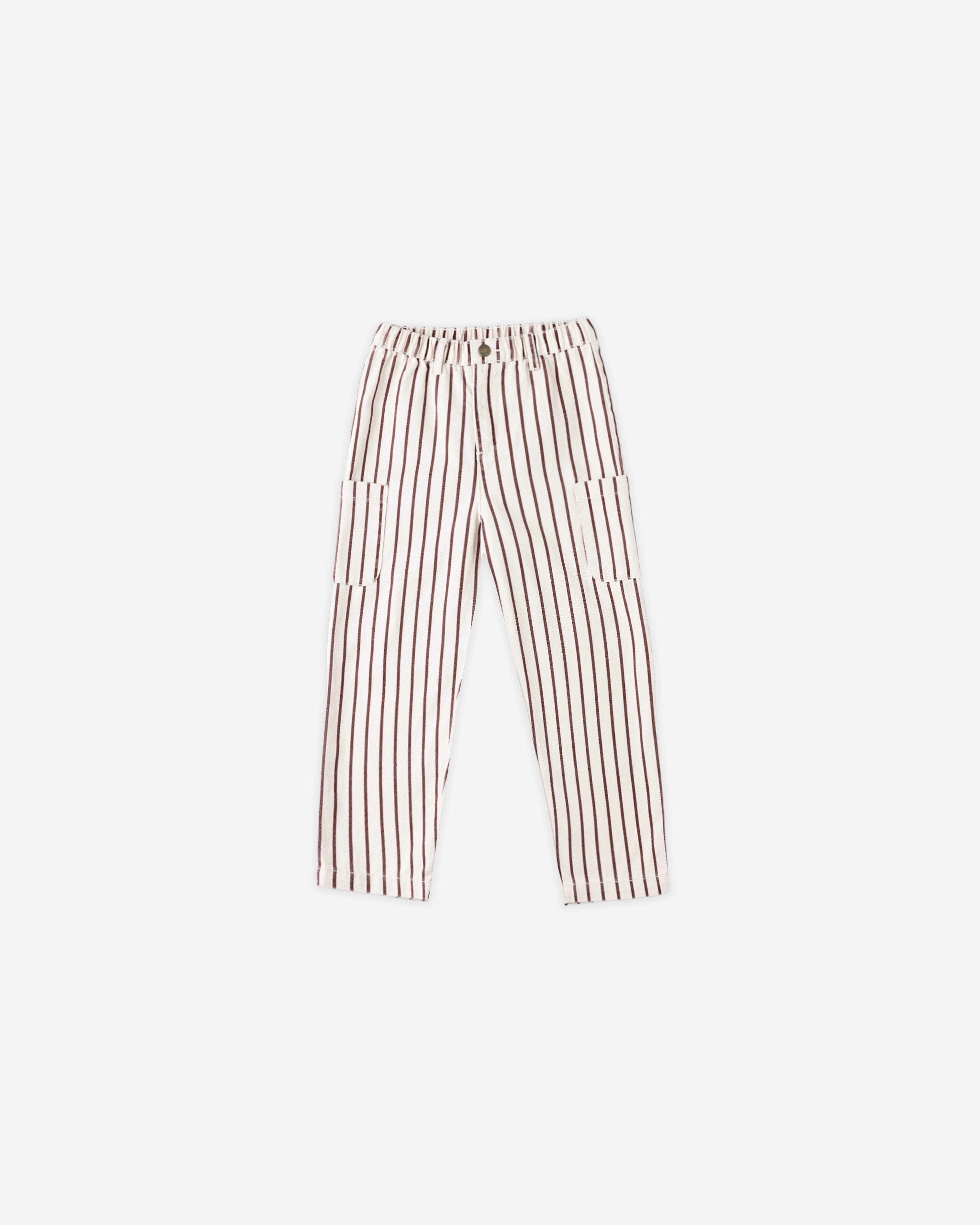 Pantalon cargo décontracté || Rayures bordeaux