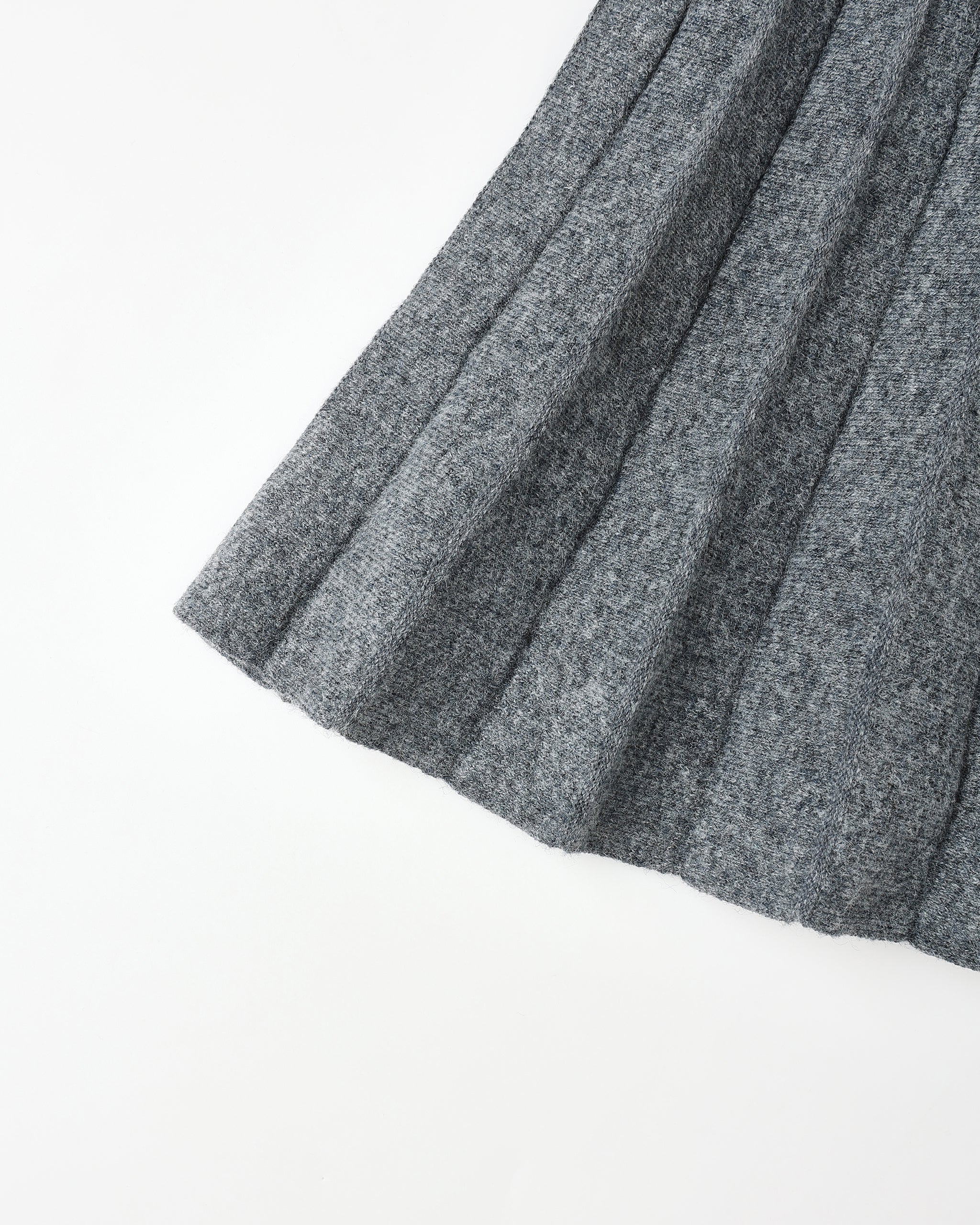 Jupe plissée en tricot || Gris chiné