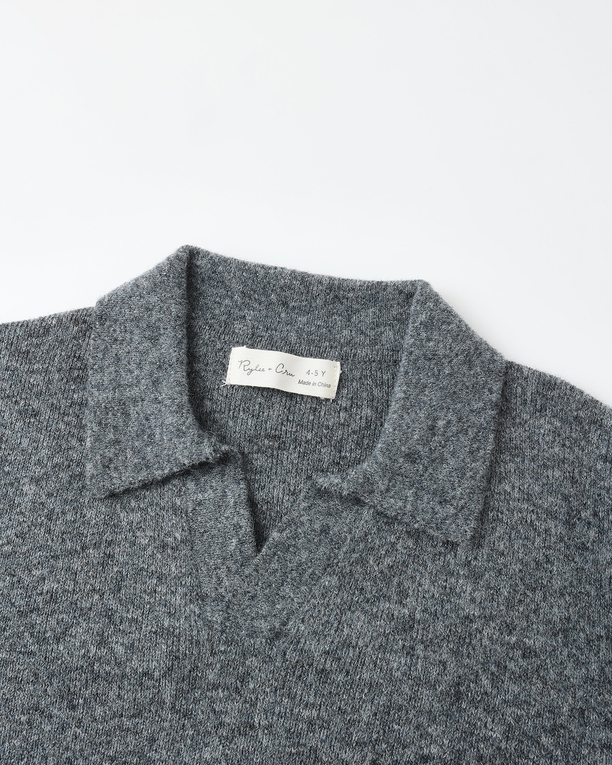 Polo en tricot || Gris chiné