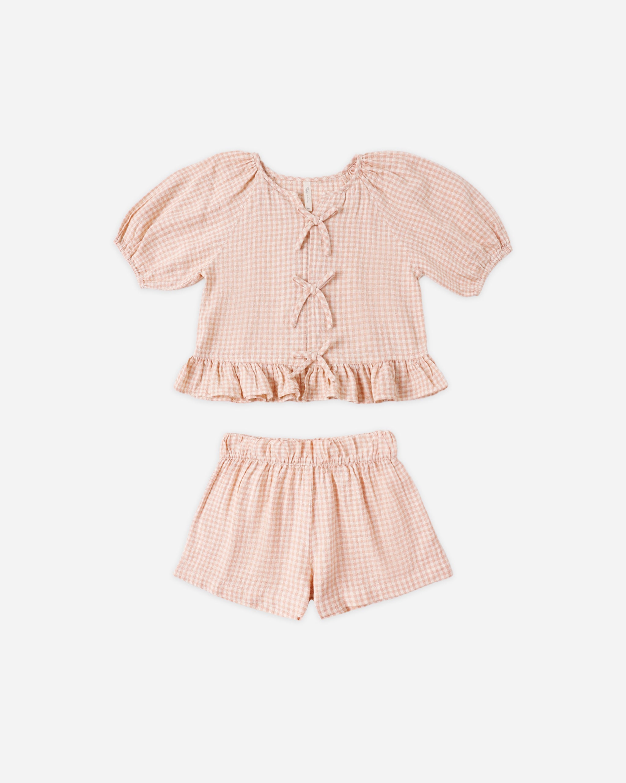 Juniper Set Petal Gingham - Rylee + Cru | Kids Clothes | Trendy Baby Clothes | Modern Infant Outfits |