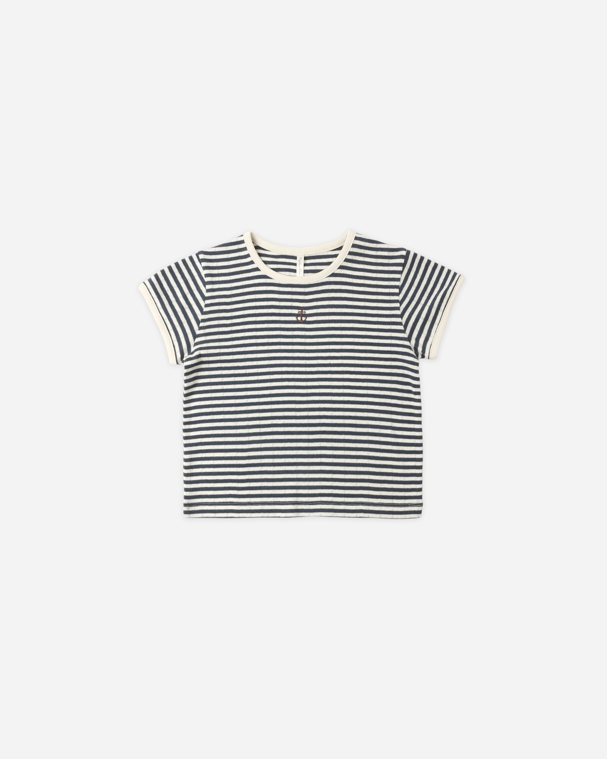 Pointelle Tee Navy Stripe - Rylee + Cru | Kids Clothes | Trendy Baby Clothes | Modern Infant Outfits |