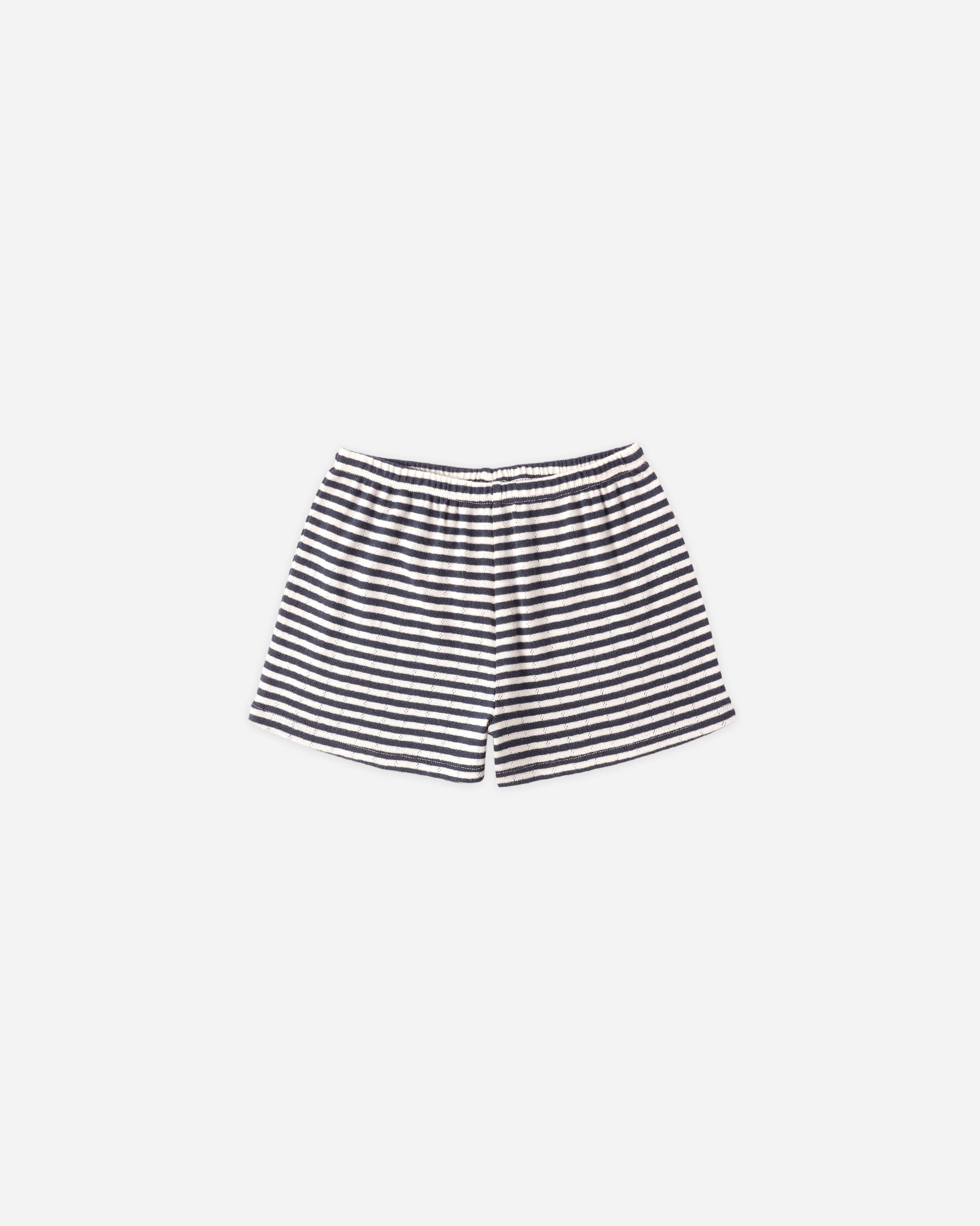 Pointelle Shorts Navy Stripe - Rylee + Cru | Kids Clothes | Trendy Baby Clothes | Modern Infant Outfits |