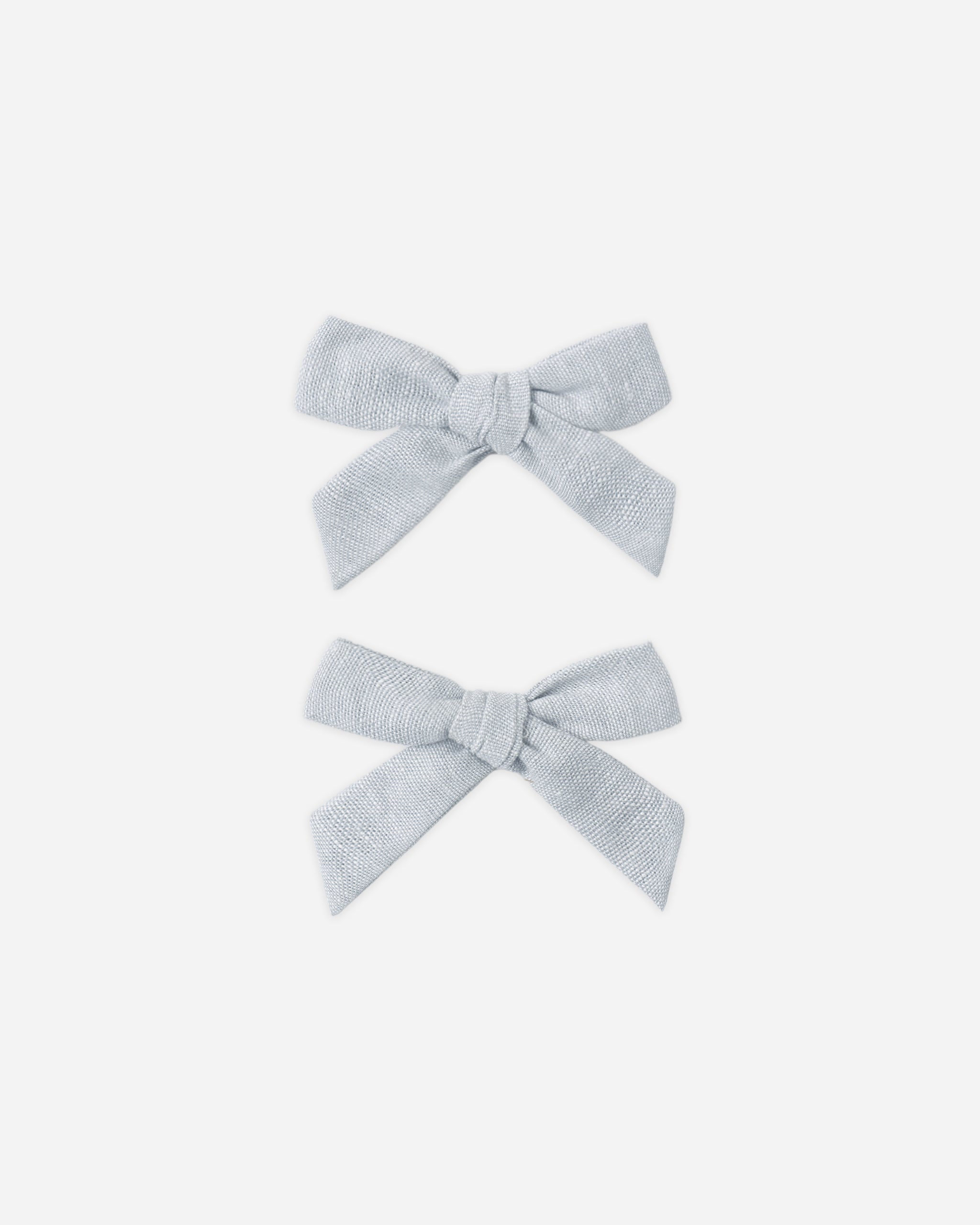 Bows, Set Of 2 Heathered Light Blue - Rylee + Cru | Kids Clothes | Trendy Baby Clothes | Modern Infant Outfits |