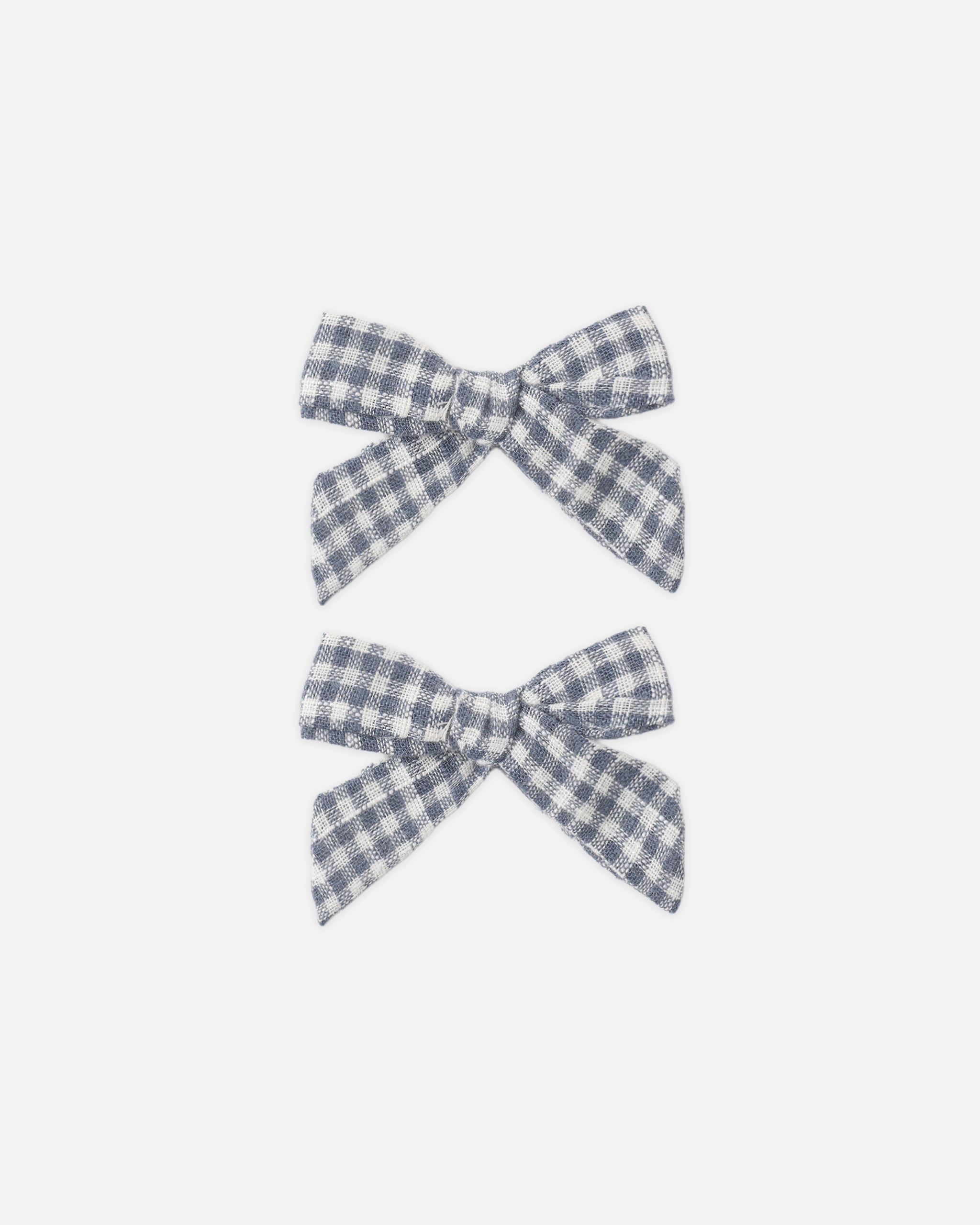 Bows, Set Of 2 Marine Gingham