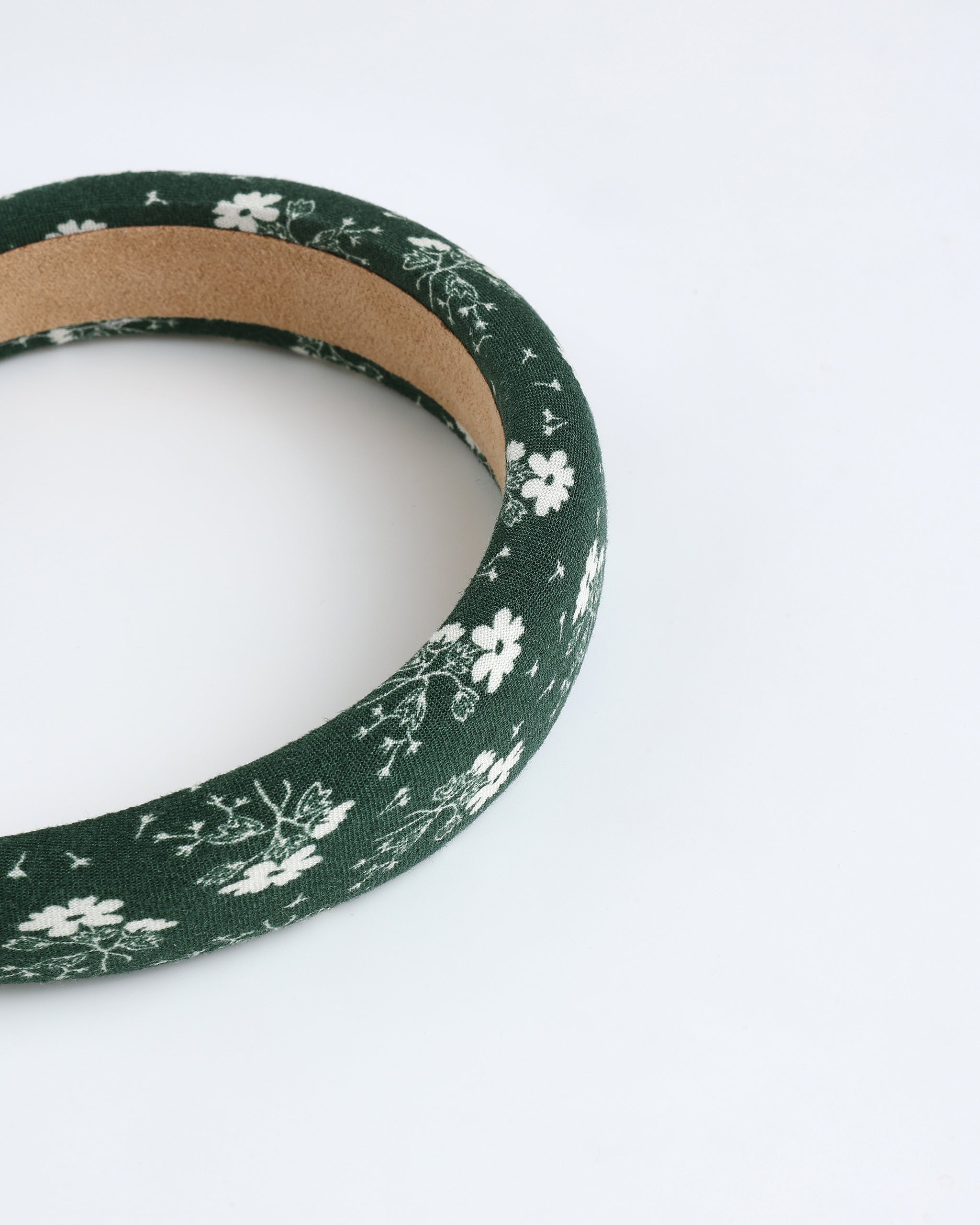Bandeau rembourré || Motif à pois verts