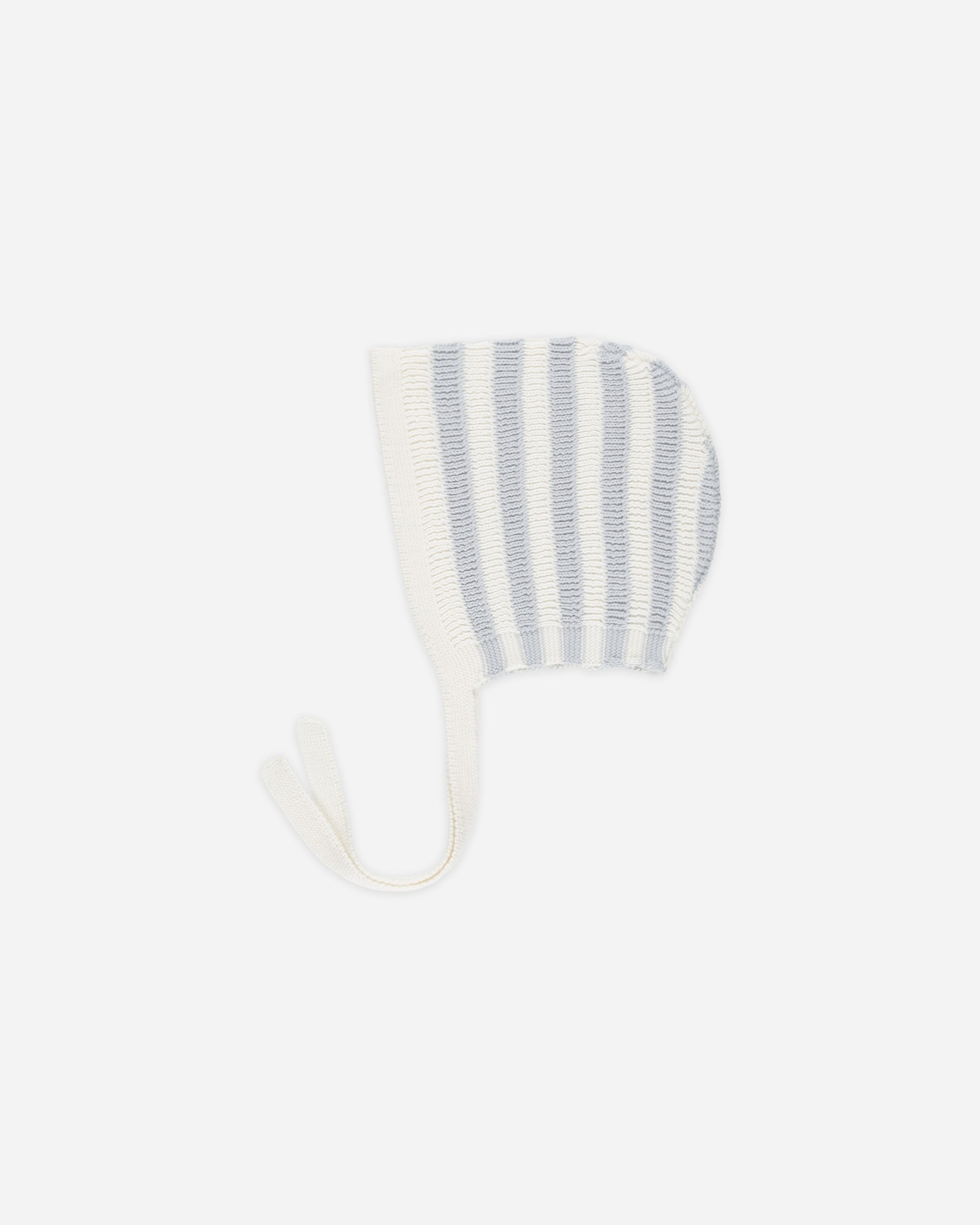 Knit Bonnet || Light Blue Stripe