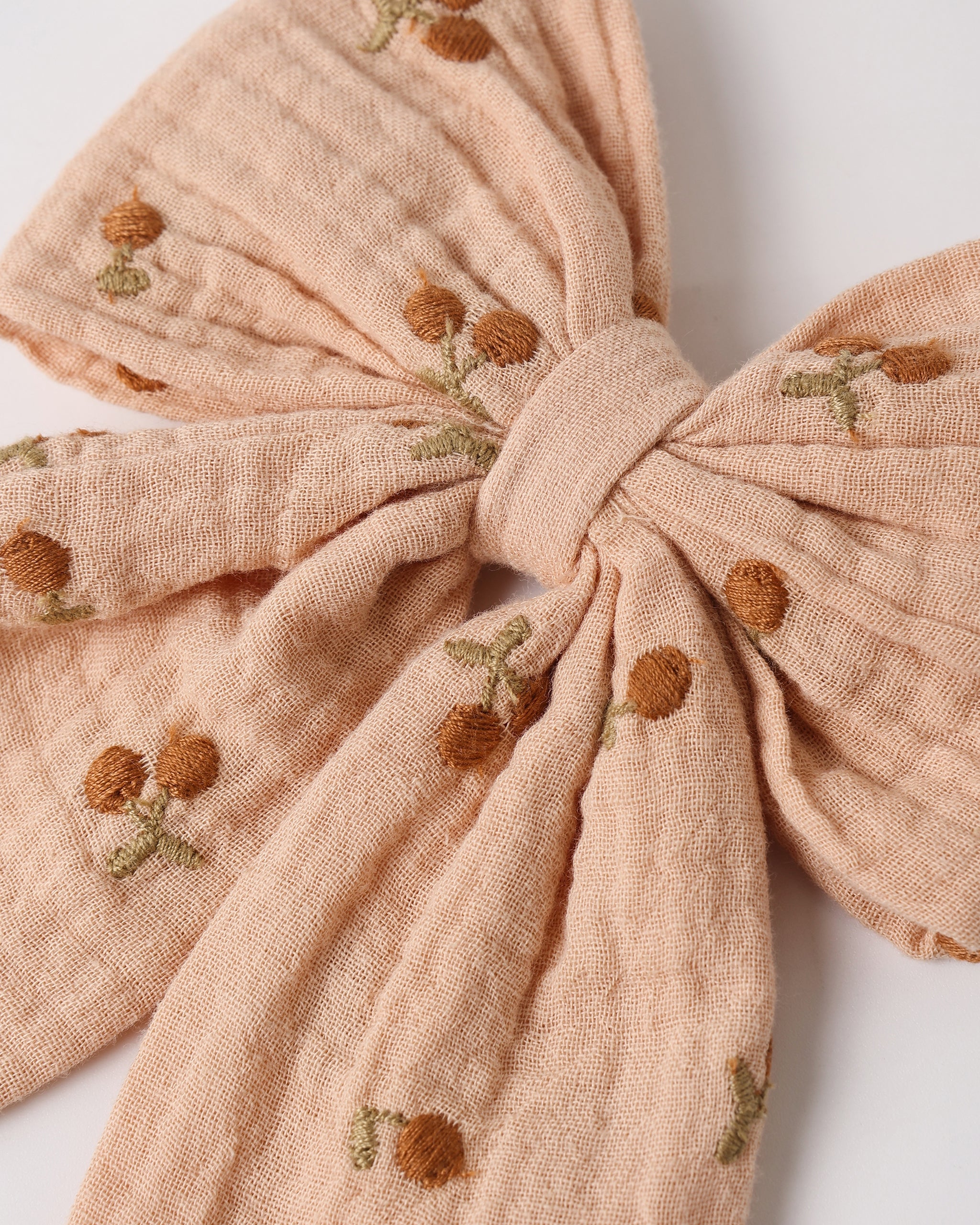 Oversized Bow Cherry Embroidery - Rylee + Cru | Kids Clothes | Trendy Baby Clothes | Modern Infant Outfits |