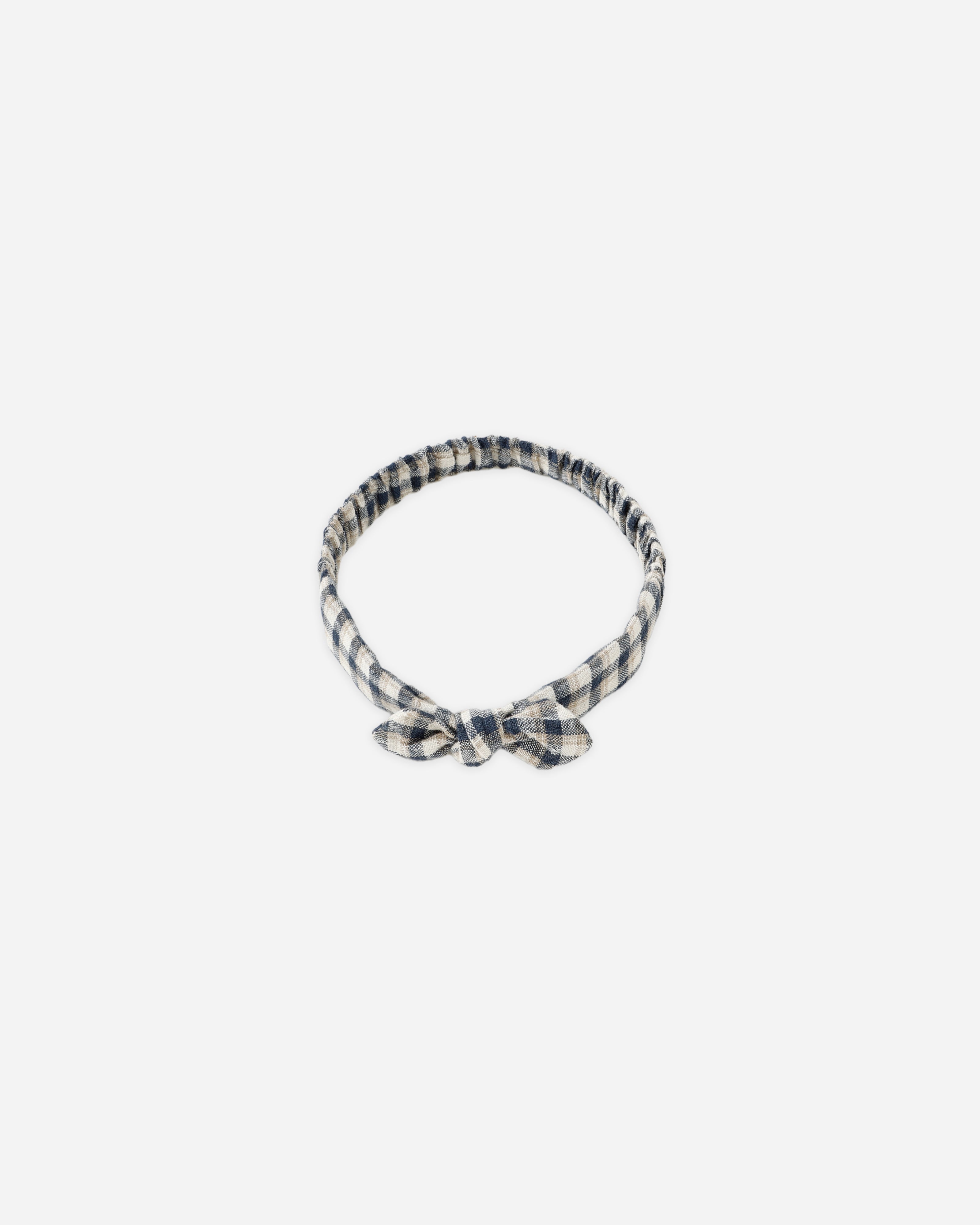 Baby Bow Headband | Navy Check