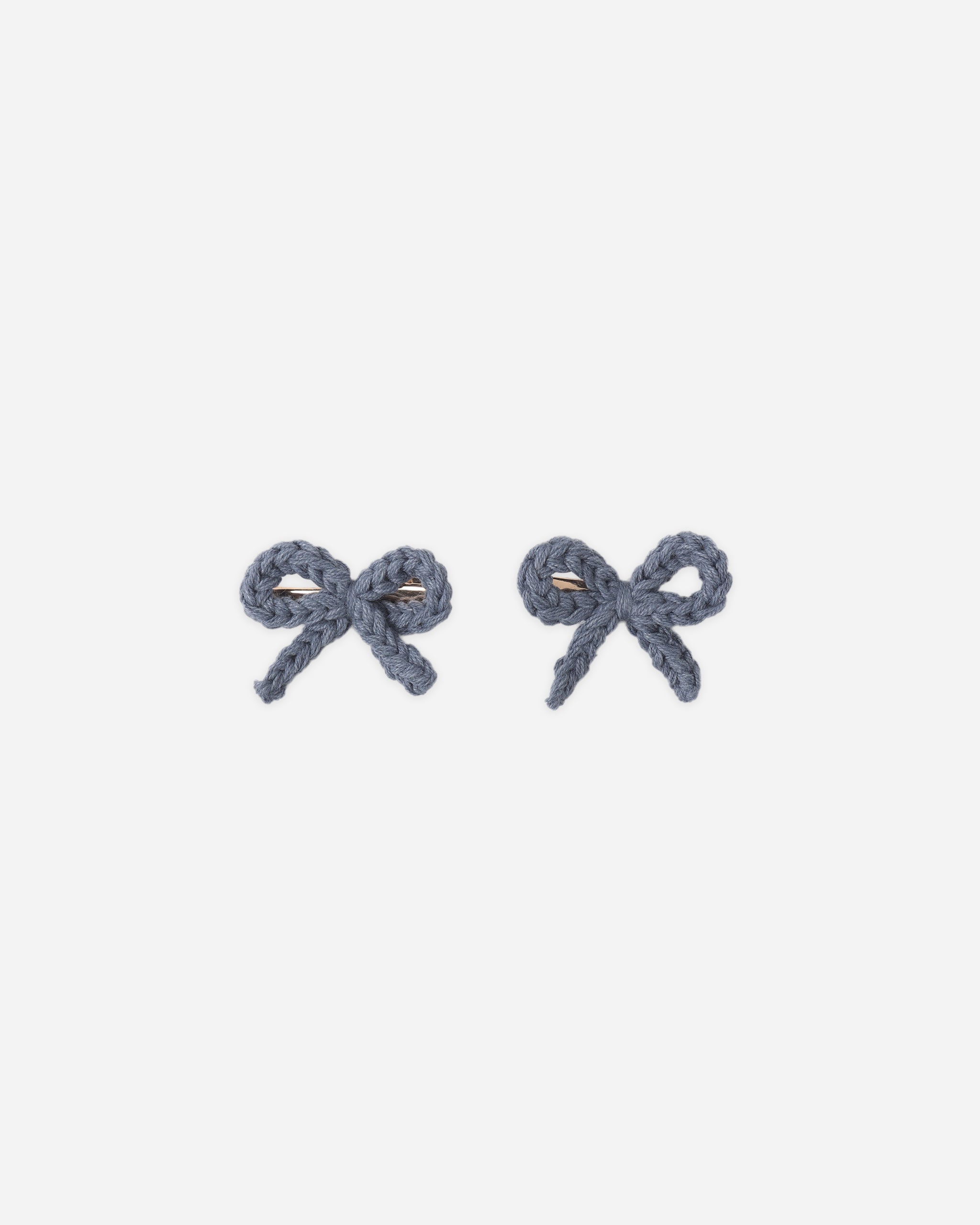 Crochet Bow Clip Marine