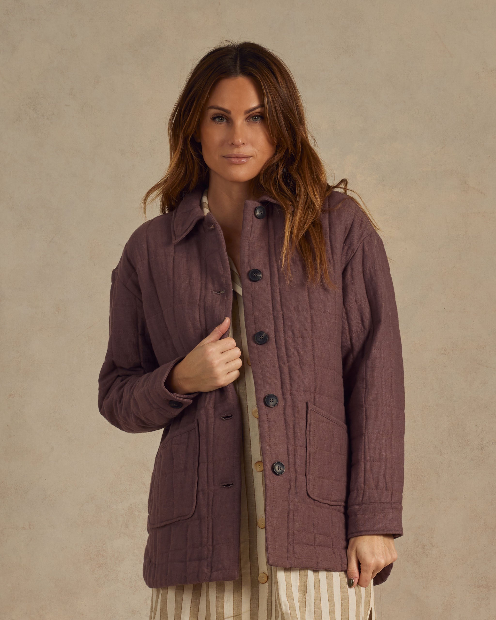 Quilted Chore Jacket | Plum - Rylee + Cru Canada