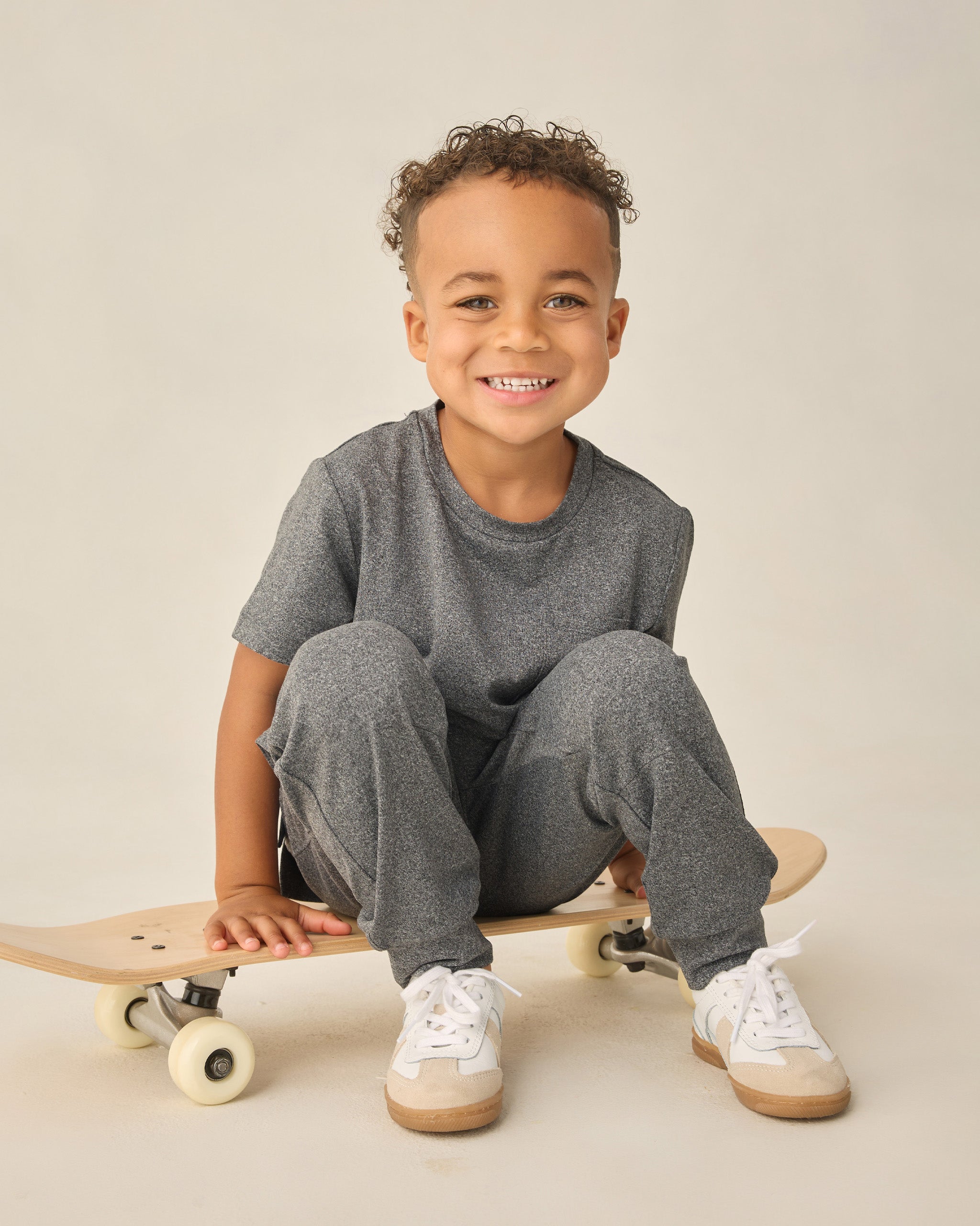 Century Tech Jogger Heathered Black - Rylee + Cru | Kids Clothes | Trendy Baby Clothes | Modern Infant Outfits |