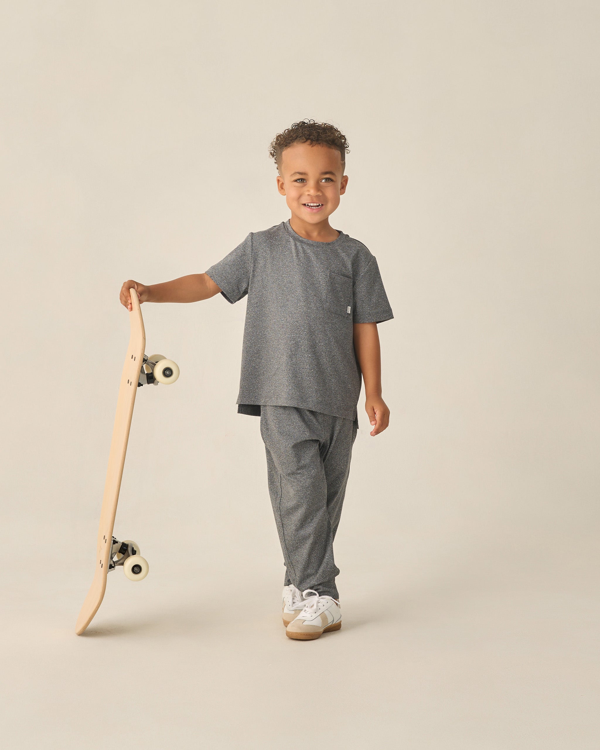 Century Tech Jogger Heathered Black - Rylee + Cru | Kids Clothes | Trendy Baby Clothes | Modern Infant Outfits |