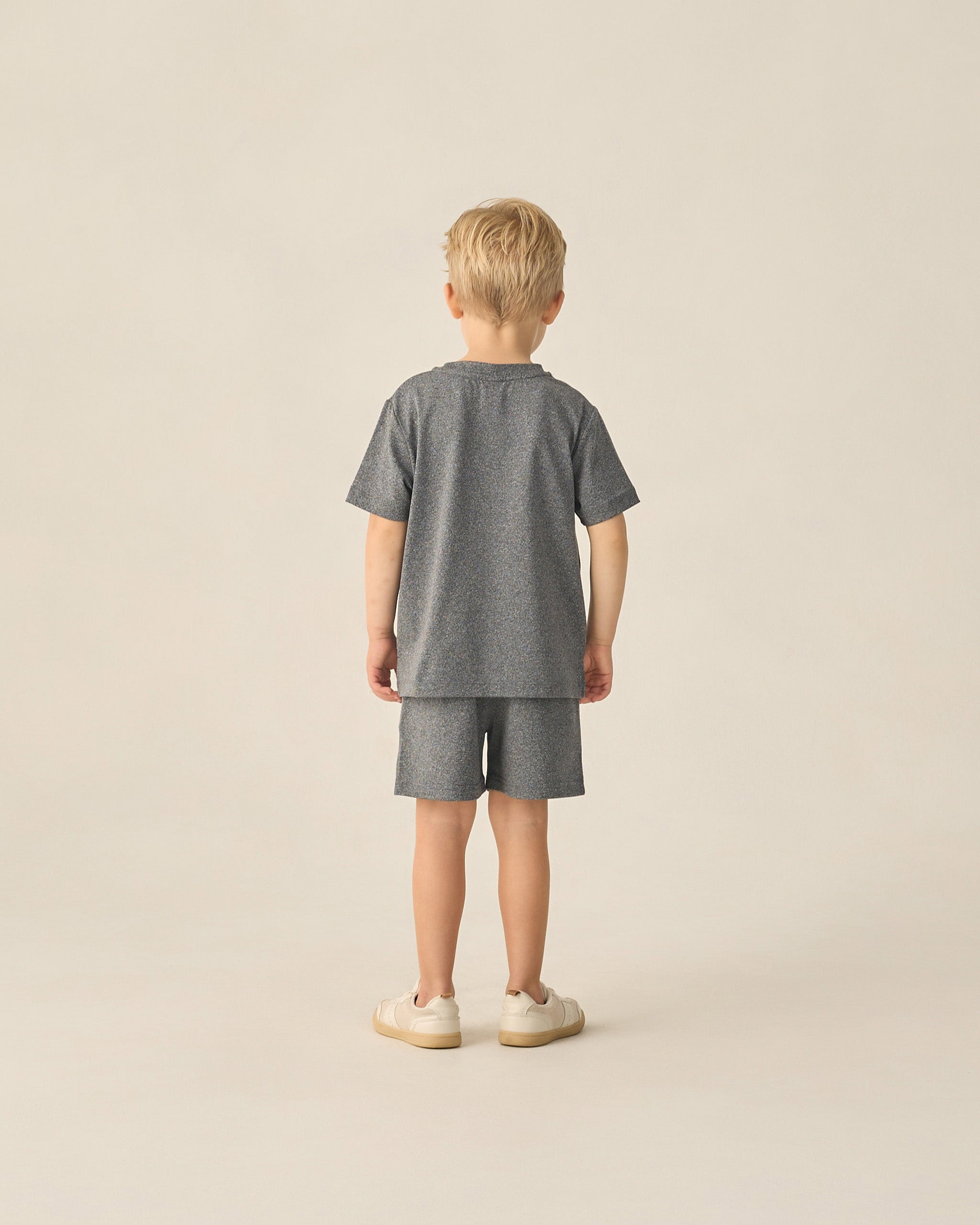 Oceanside Tech Short Heathered Black - Rylee + Cru | Kids Clothes | Trendy Baby Clothes | Modern Infant Outfits |