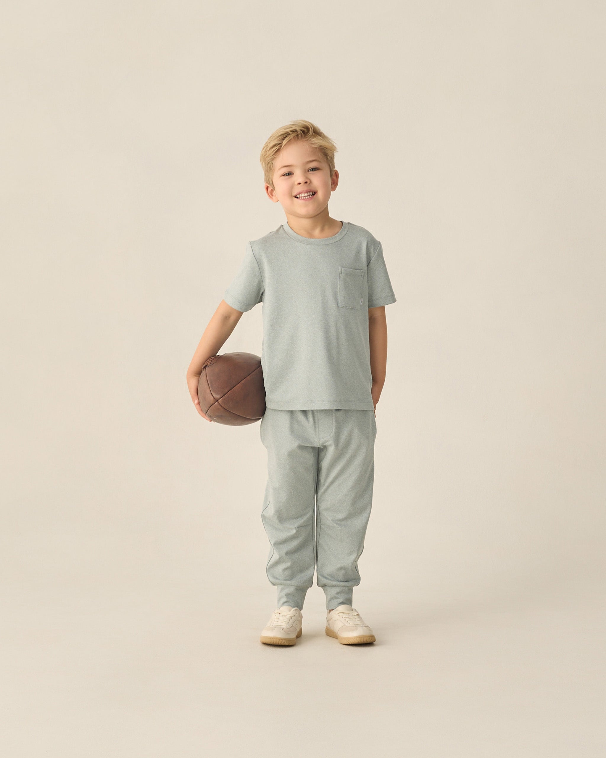 Cove Essential Pocket Tee Heathered Sea Green - Rylee + Cru | Kids Clothes | Trendy Baby Clothes | Modern Infant Outfits |