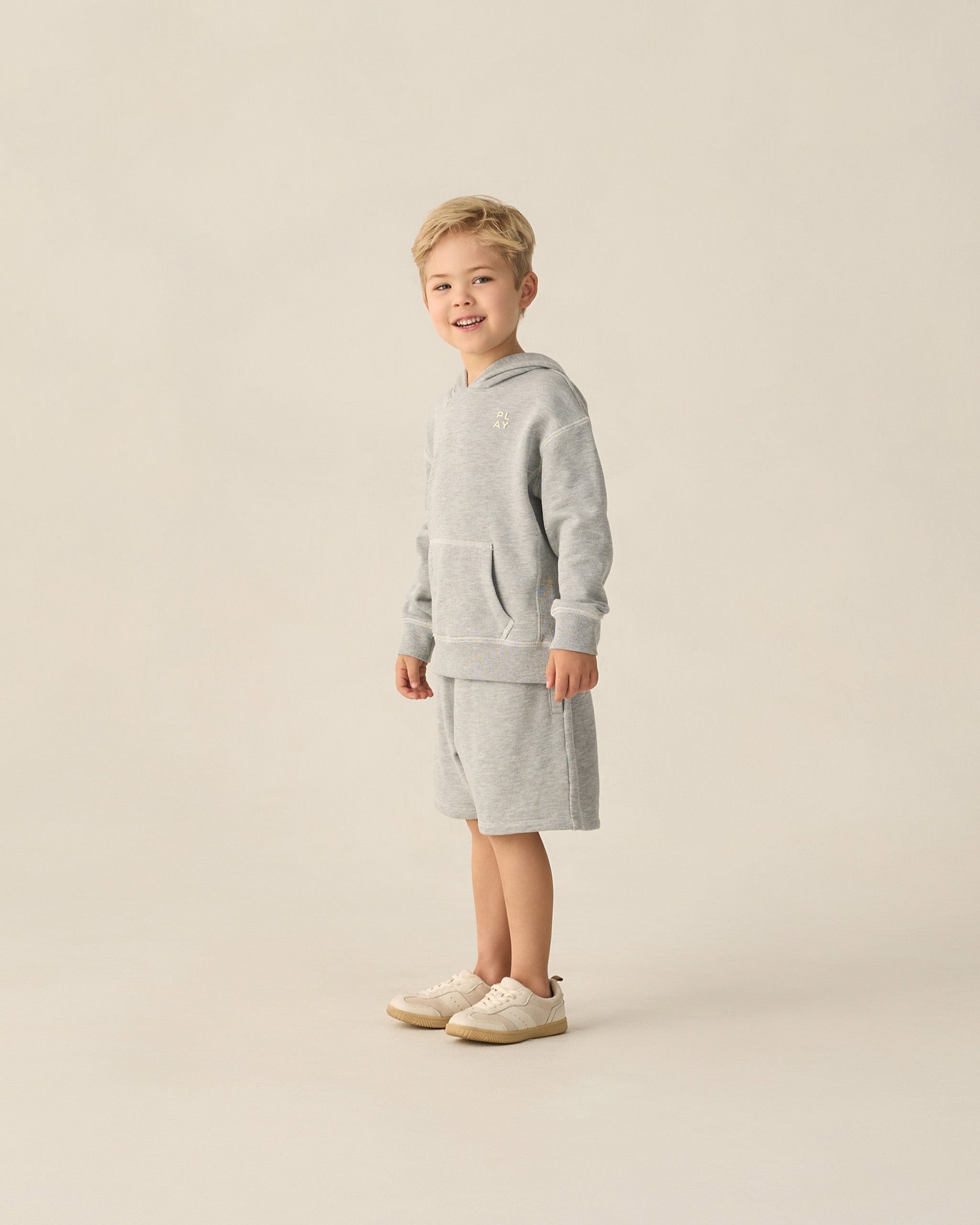 Boxing Short Heathered Grey - Rylee + Cru | Kids Clothes | Trendy Baby Clothes | Modern Infant Outfits |