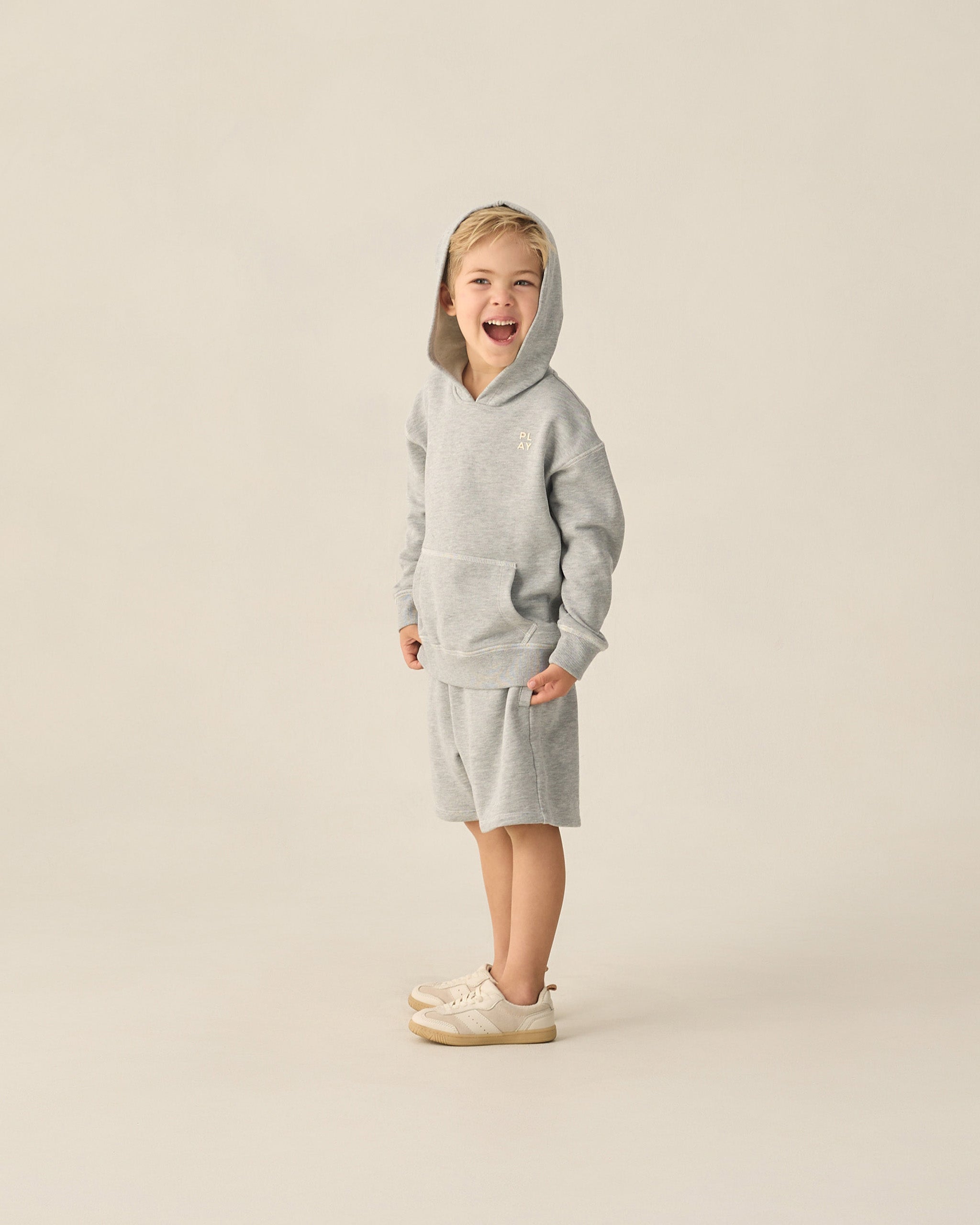 Boxing Short Heathered Grey - Rylee + Cru | Kids Clothes | Trendy Baby Clothes | Modern Infant Outfits |