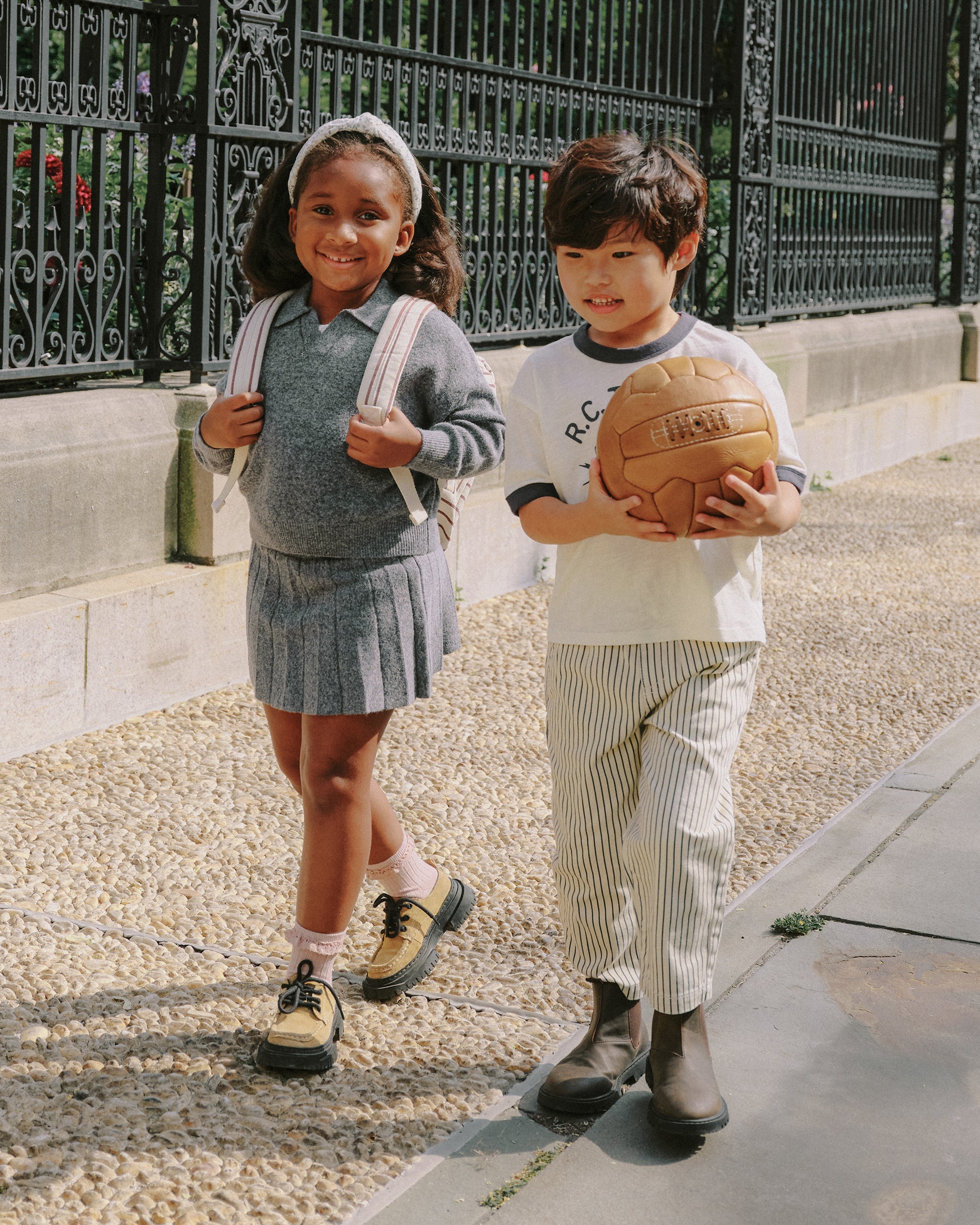 Jupe plissée en tricot || Gris chiné