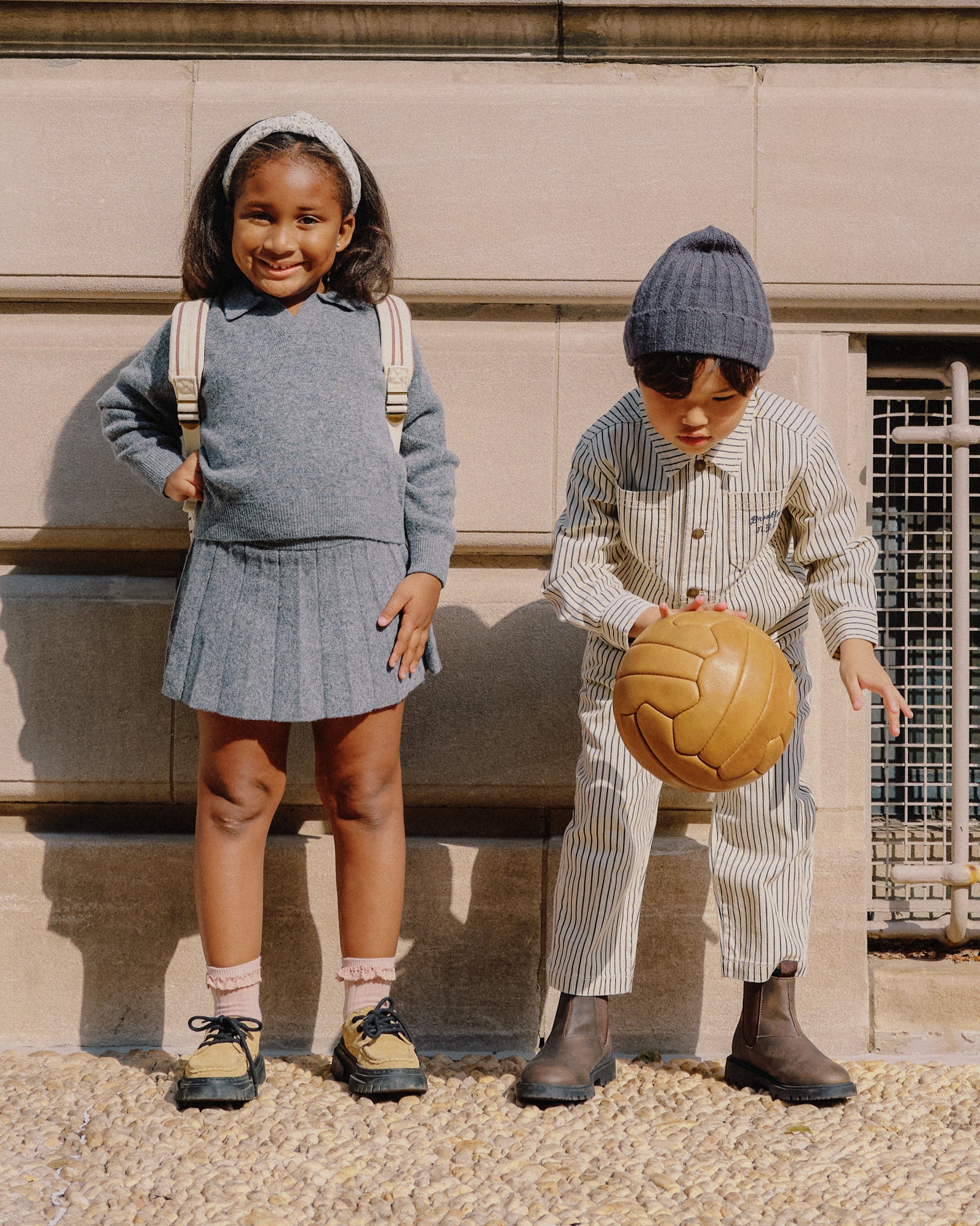 Jupe plissée en tricot || Gris chiné