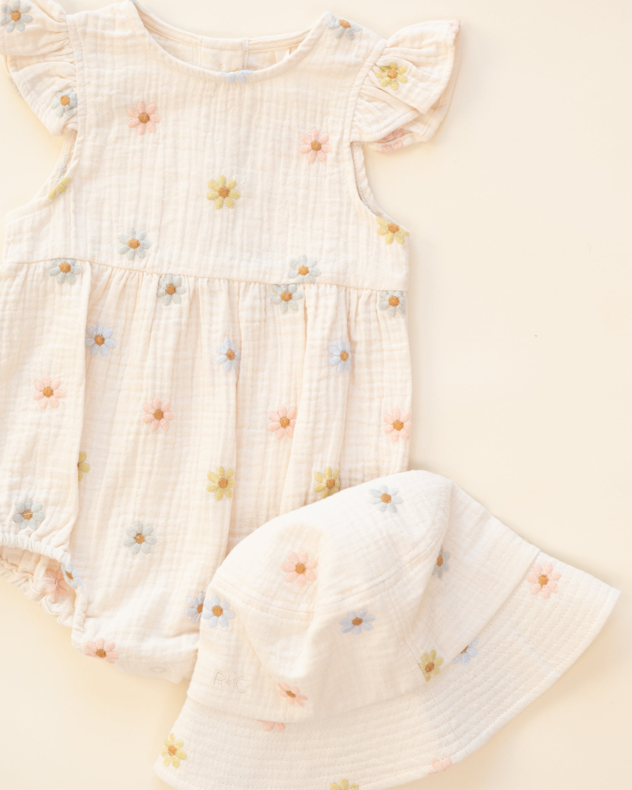 Bucket Hat Embroidered Daisies - Rylee + Cru | Kids Clothes | Trendy Baby Clothes | Modern Infant Outfits |