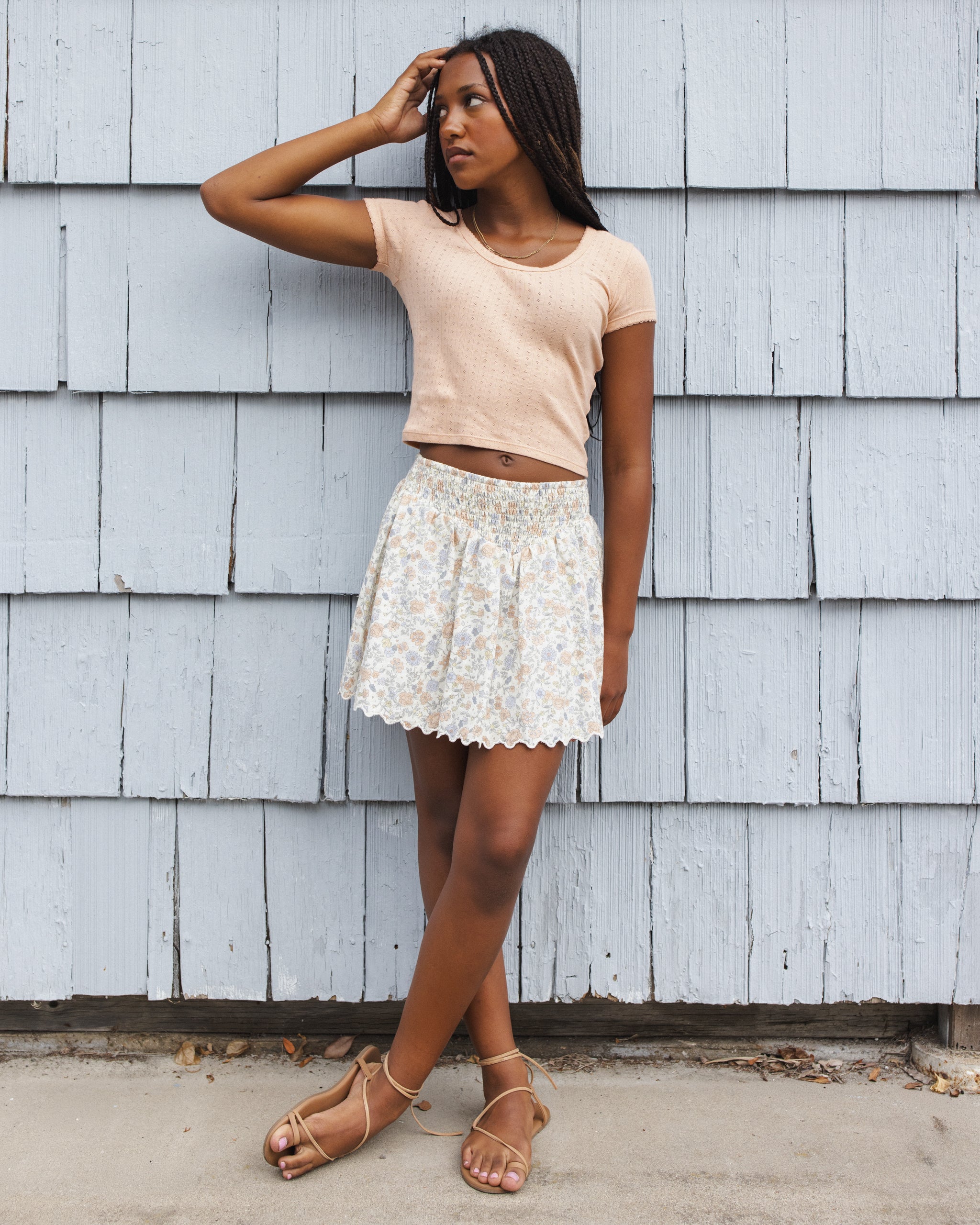 Teen Smocked V Mini Skirt Bloom - Rylee + Cru | Kids Clothes | Trendy Baby Clothes | Modern Infant Outfits |