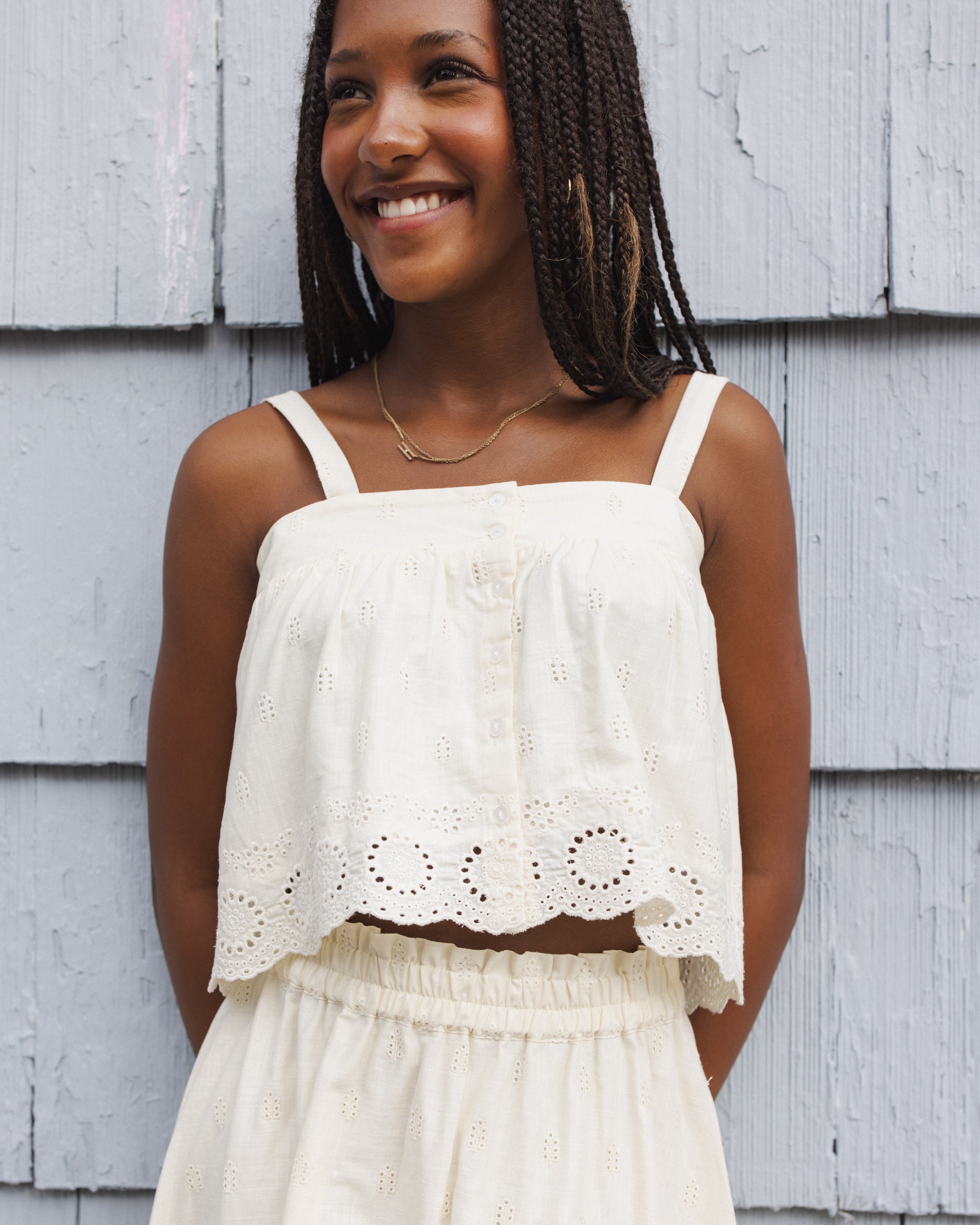Teen Eyelet Swing Top Ivory - Rylee + Cru | Kids Clothes | Trendy Baby Clothes | Modern Infant Outfits |
