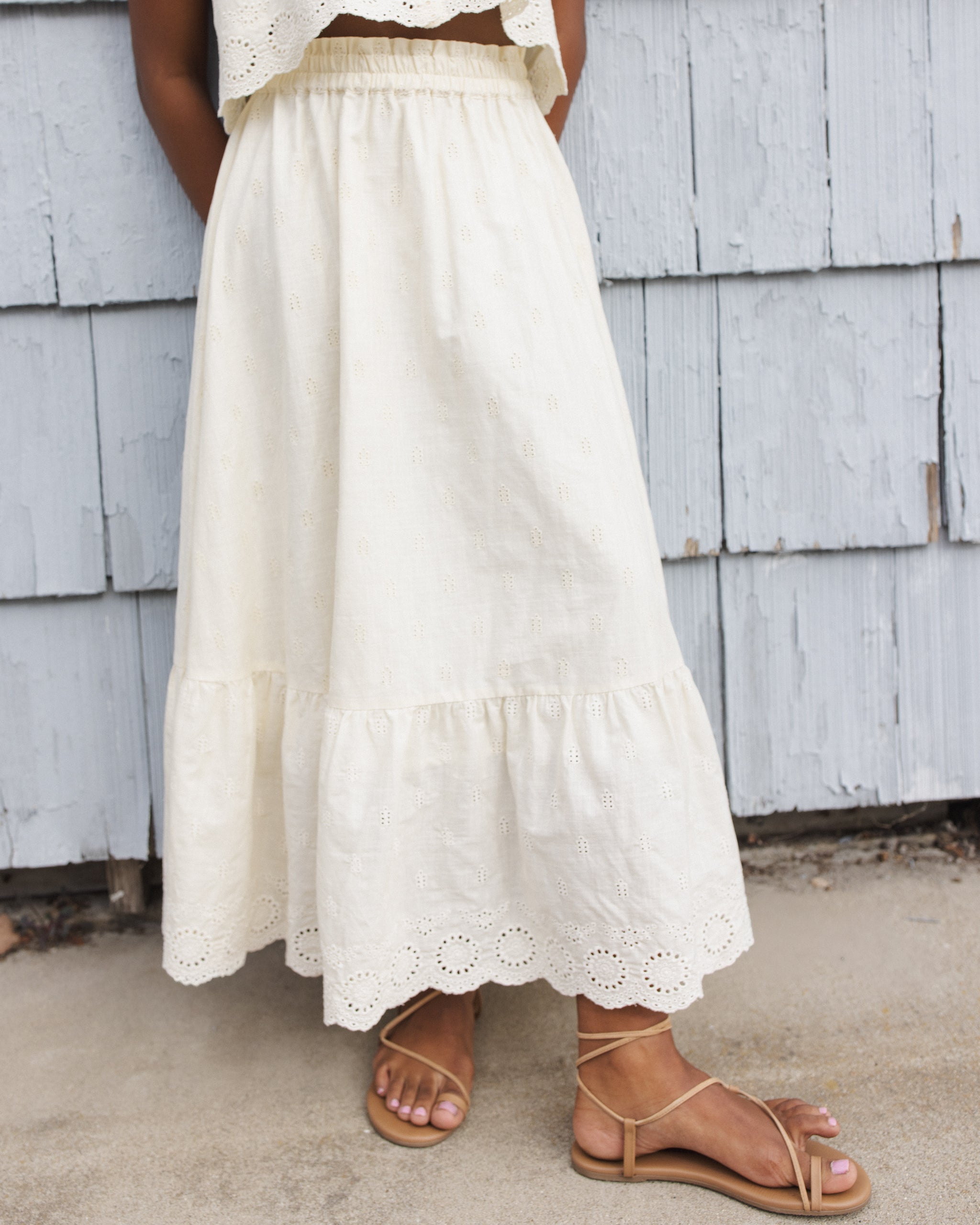 Teen Rose Maxi Skirt Ivory - Rylee + Cru | Kids Clothes | Trendy Baby Clothes | Modern Infant Outfits |