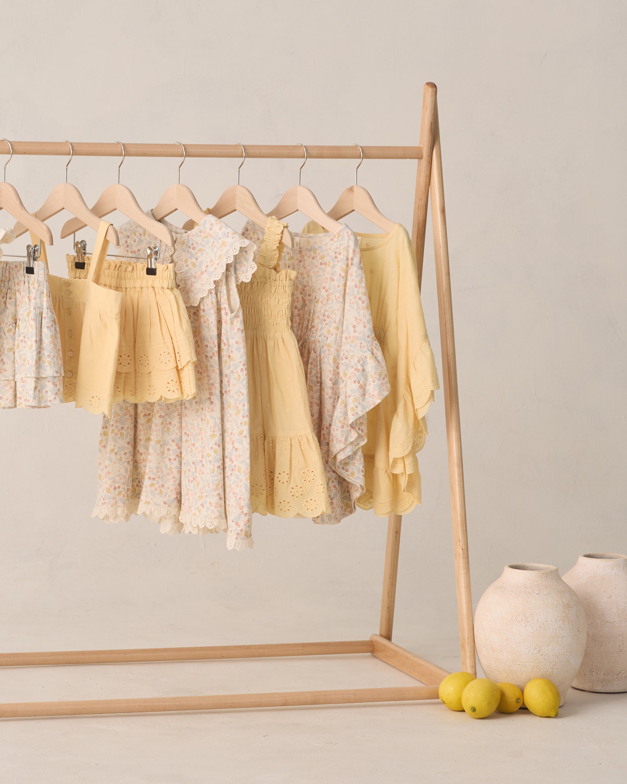 Kaftan Cover Up Lemon - Rylee + Cru | Kids Clothes | Trendy Baby Clothes | Modern Infant Outfits |