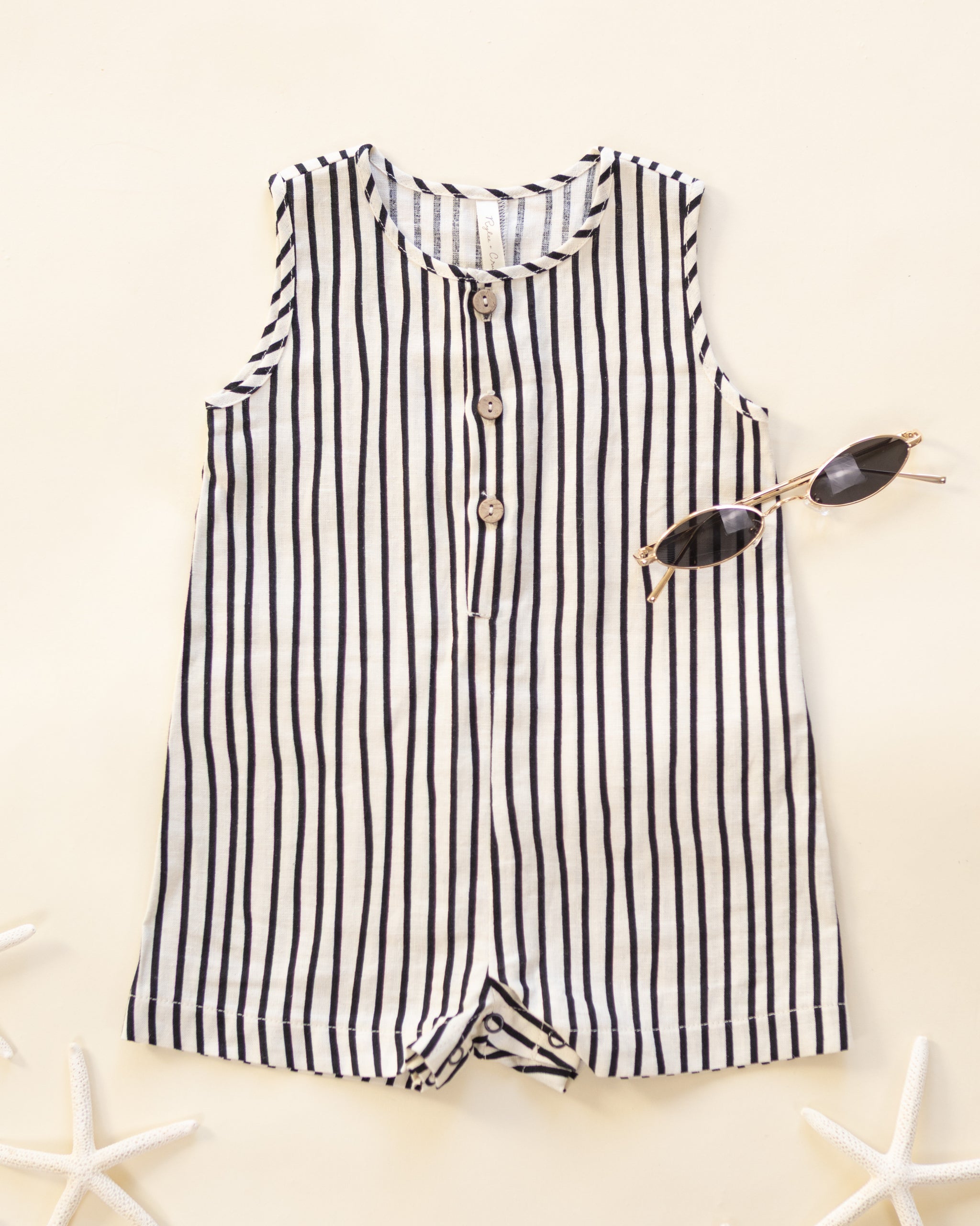 Maverick Romper Wavy Stripe - Rylee + Cru | Kids Clothes | Trendy Baby Clothes | Modern Infant Outfits |