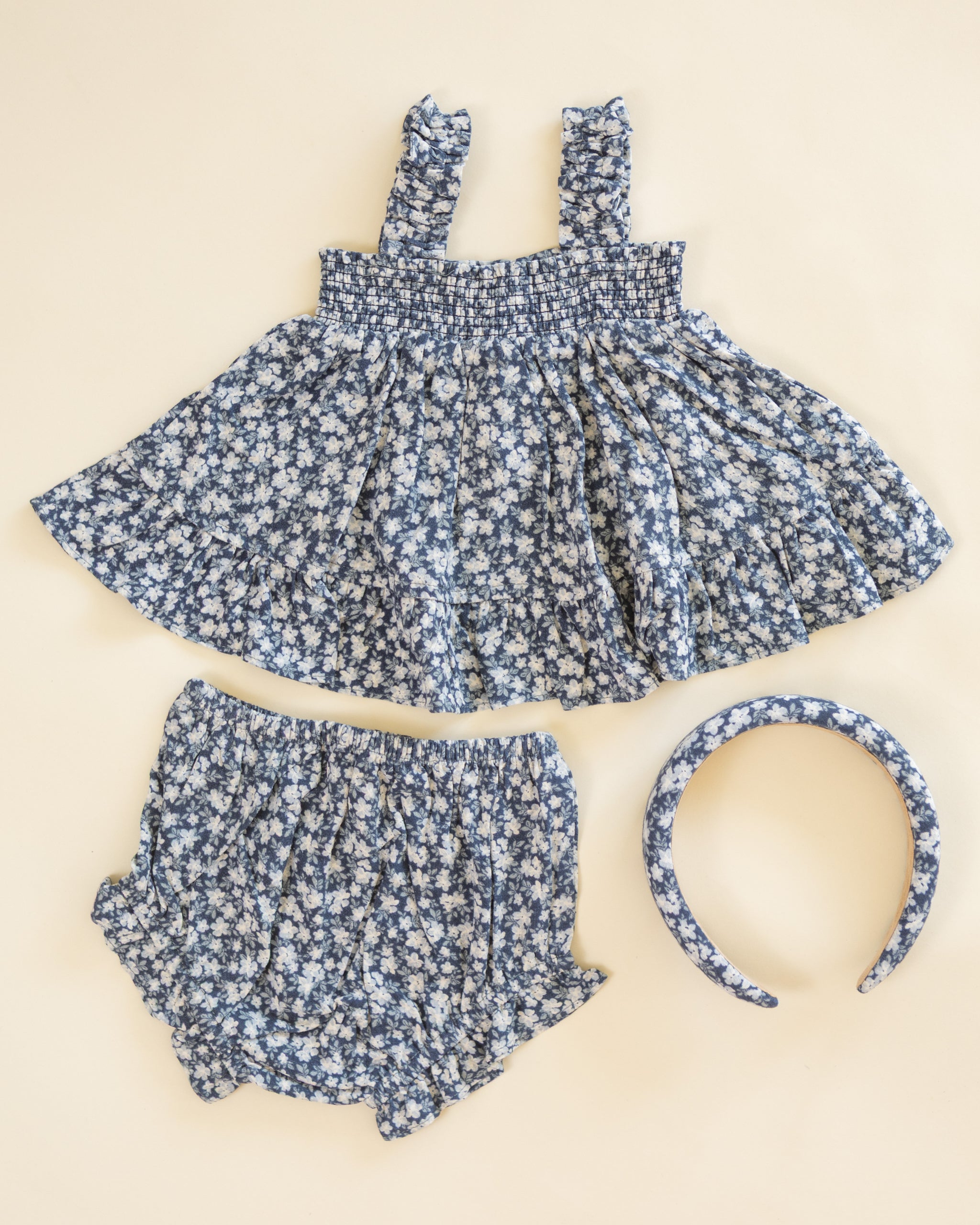Lala Set Navy Floral - Rylee + Cru | Kids Clothes | Trendy Baby Clothes | Modern Infant Outfits |