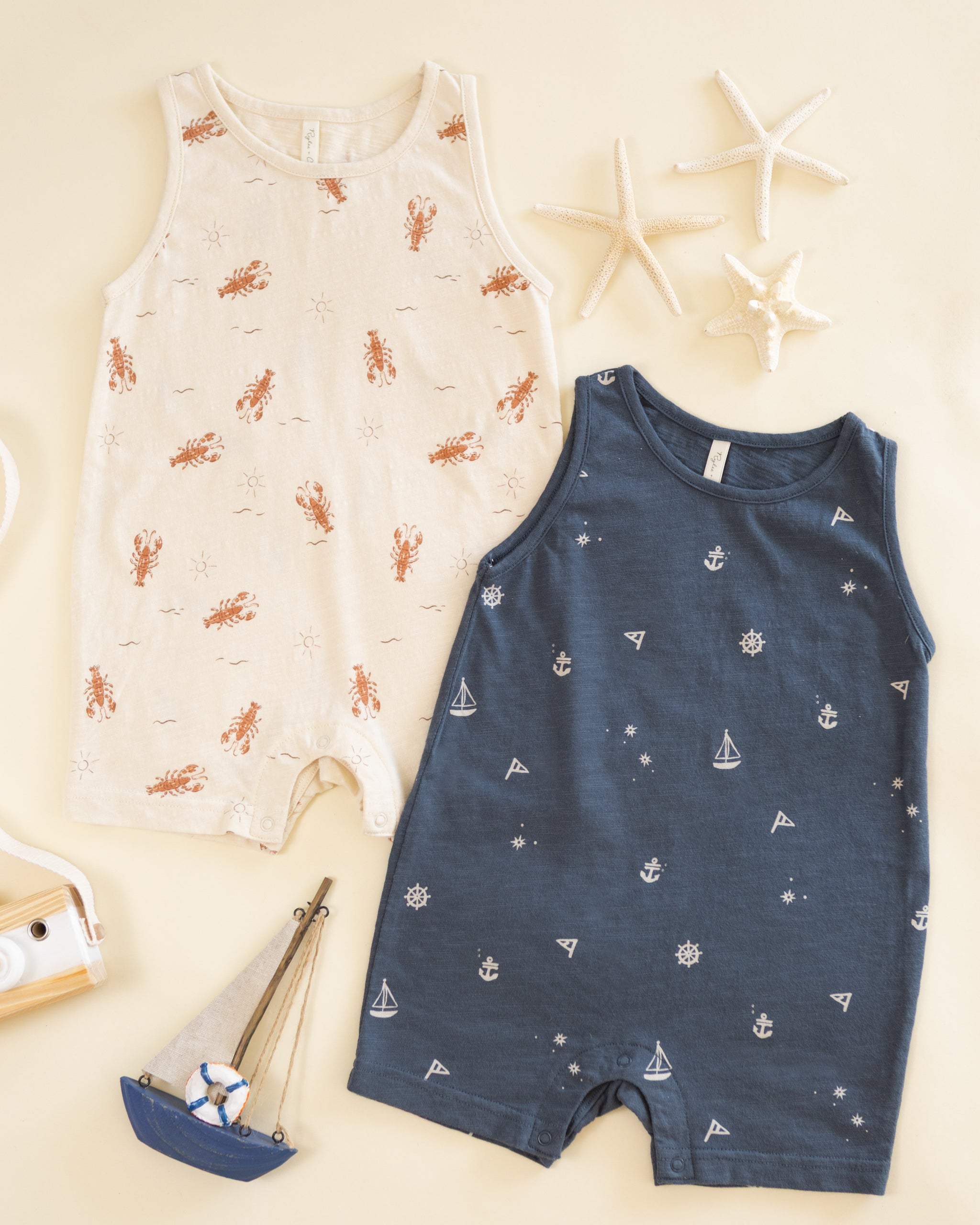 Sleeveless One-Piece Lobster - Rylee + Cru | Kids Clothes | Trendy Baby Clothes | Modern Infant Outfits |