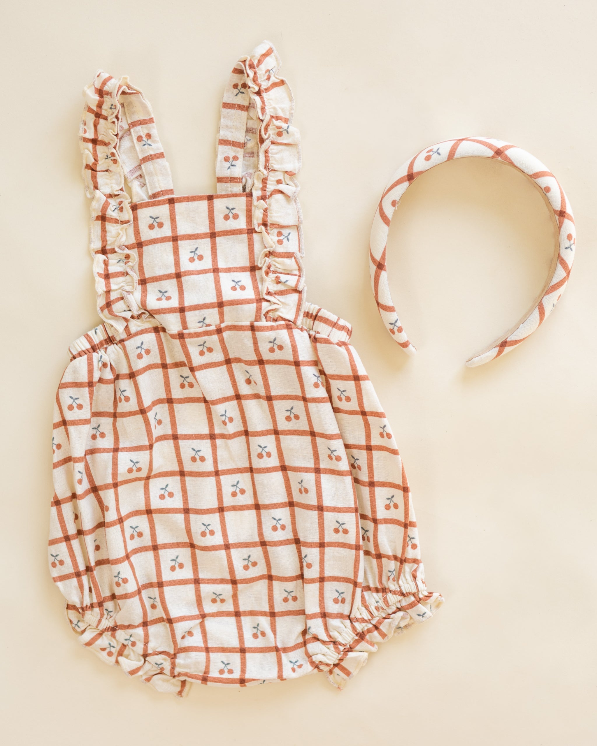 Padded Headband Cherry Check - Rylee + Cru | Kids Clothes | Trendy Baby Clothes | Modern Infant Outfits |