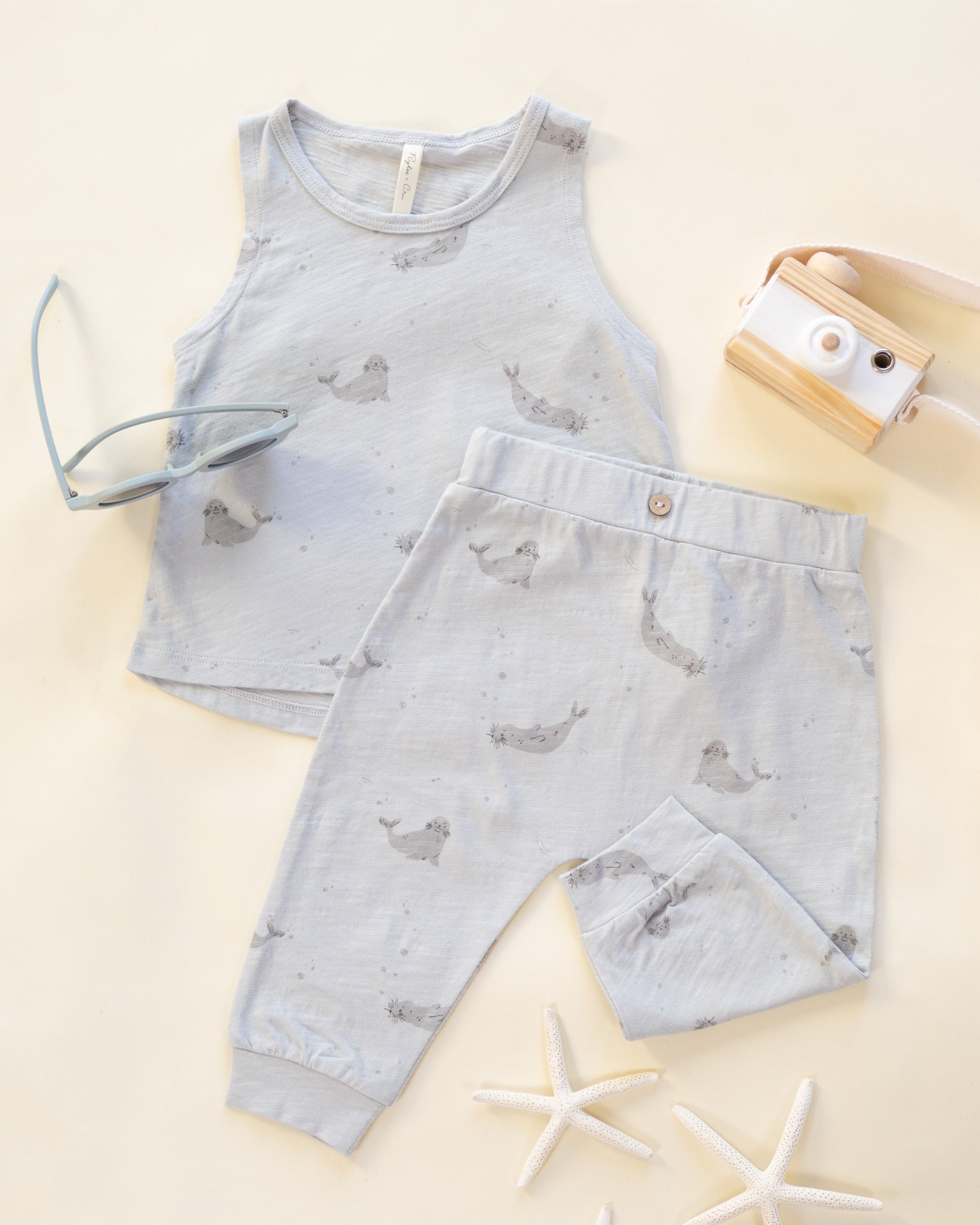 Tank + Slouch Pant Set Seals - Rylee + Cru | Kids Clothes | Trendy Baby Clothes | Modern Infant Outfits |