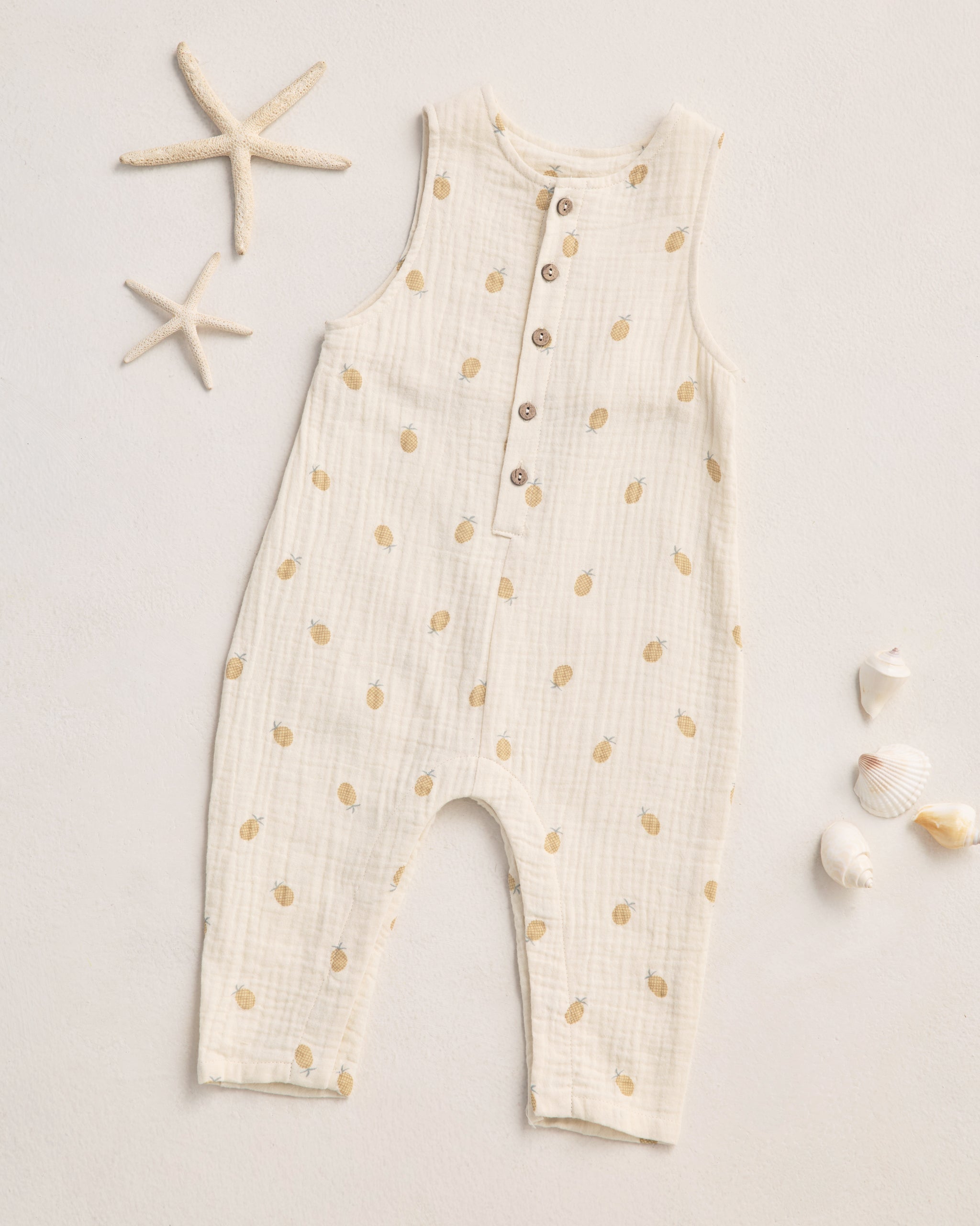 Button Jumpsuit Pineapple - Rylee + Cru | Kids Clothes | Trendy Baby Clothes | Modern Infant Outfits |