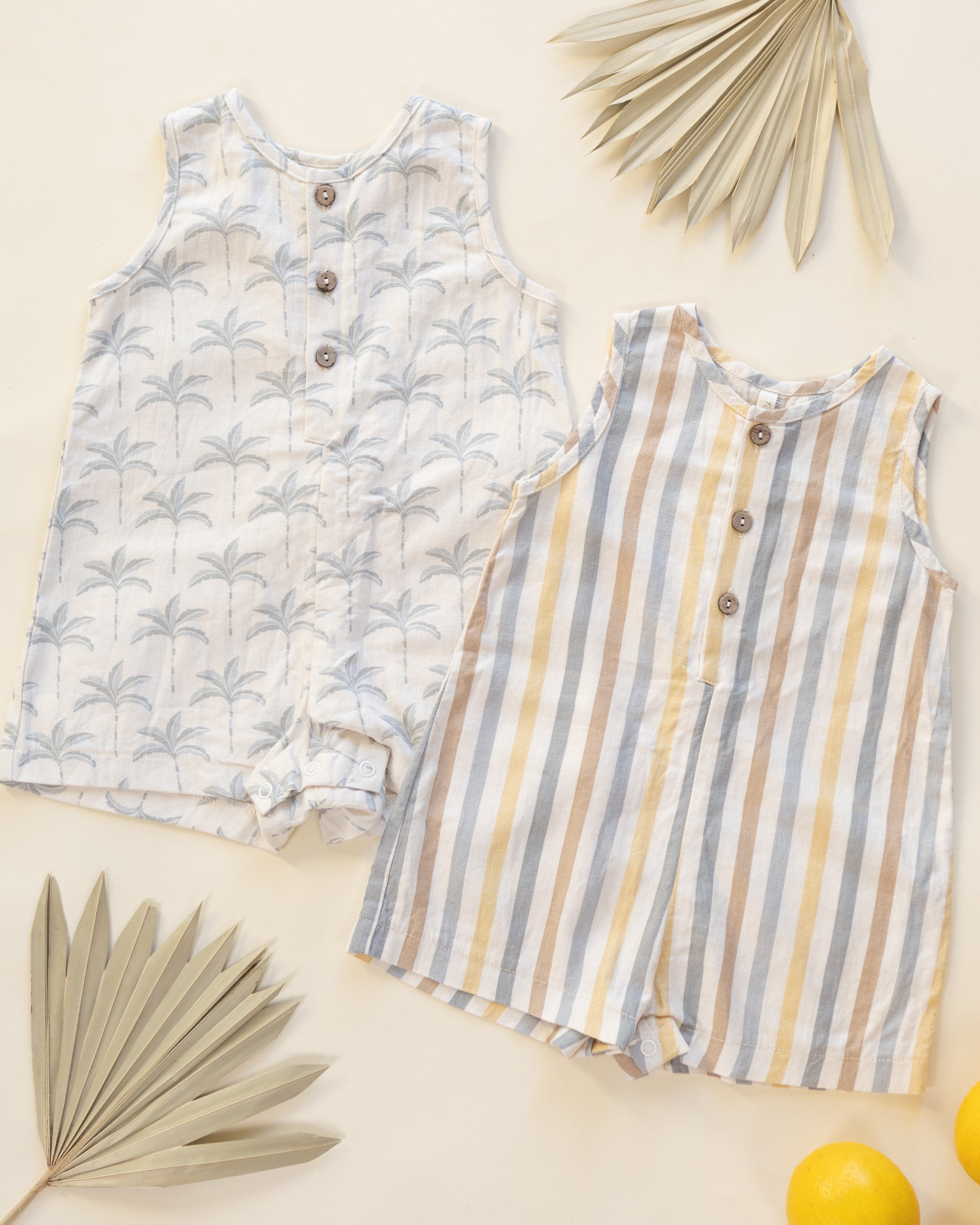 Mavrick Romper Palm Trees - Rylee + Cru | Kids Clothes | Trendy Baby Clothes | Modern Infant Outfits |