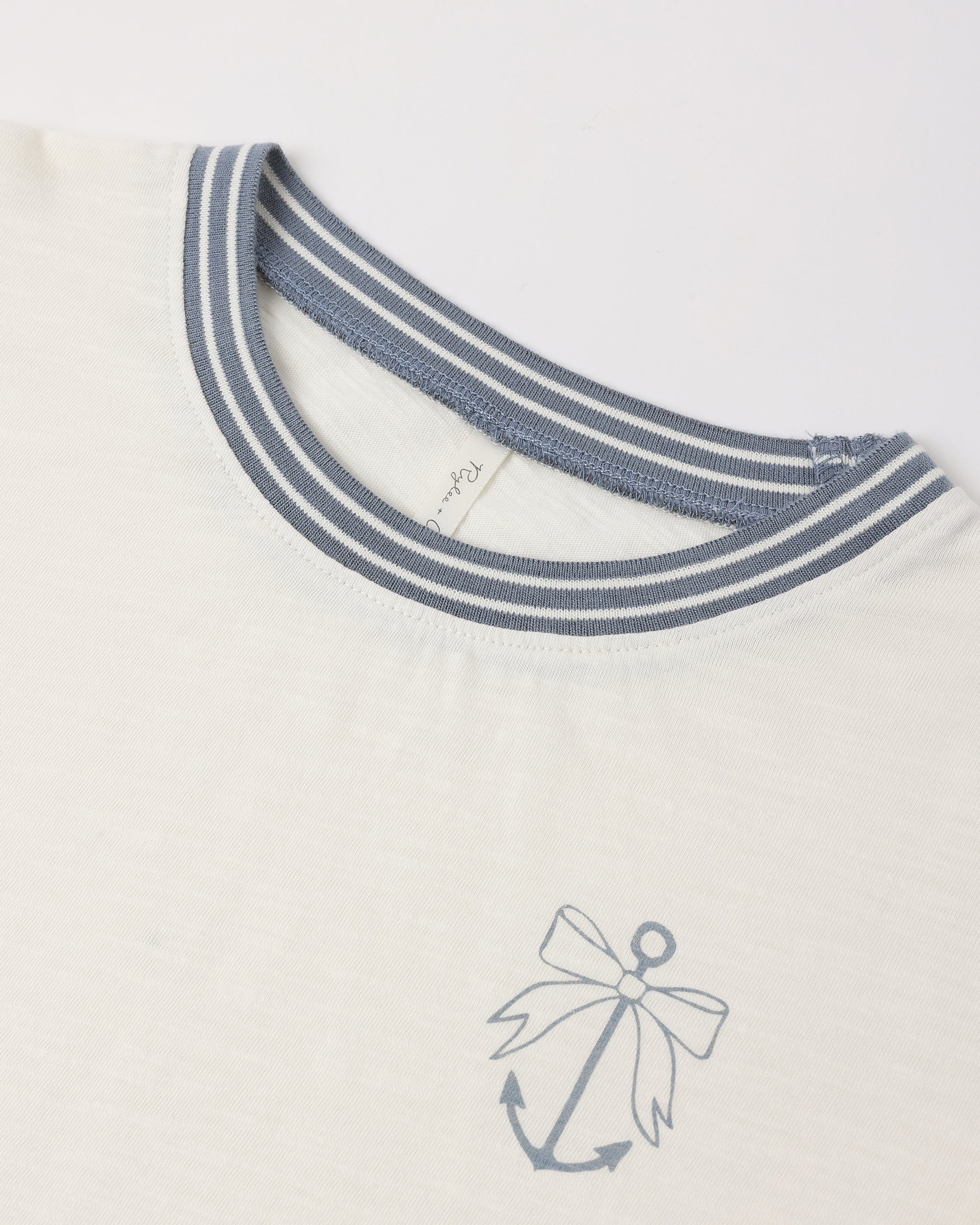 T-shirt ado à col rond et nœud papillon ancre