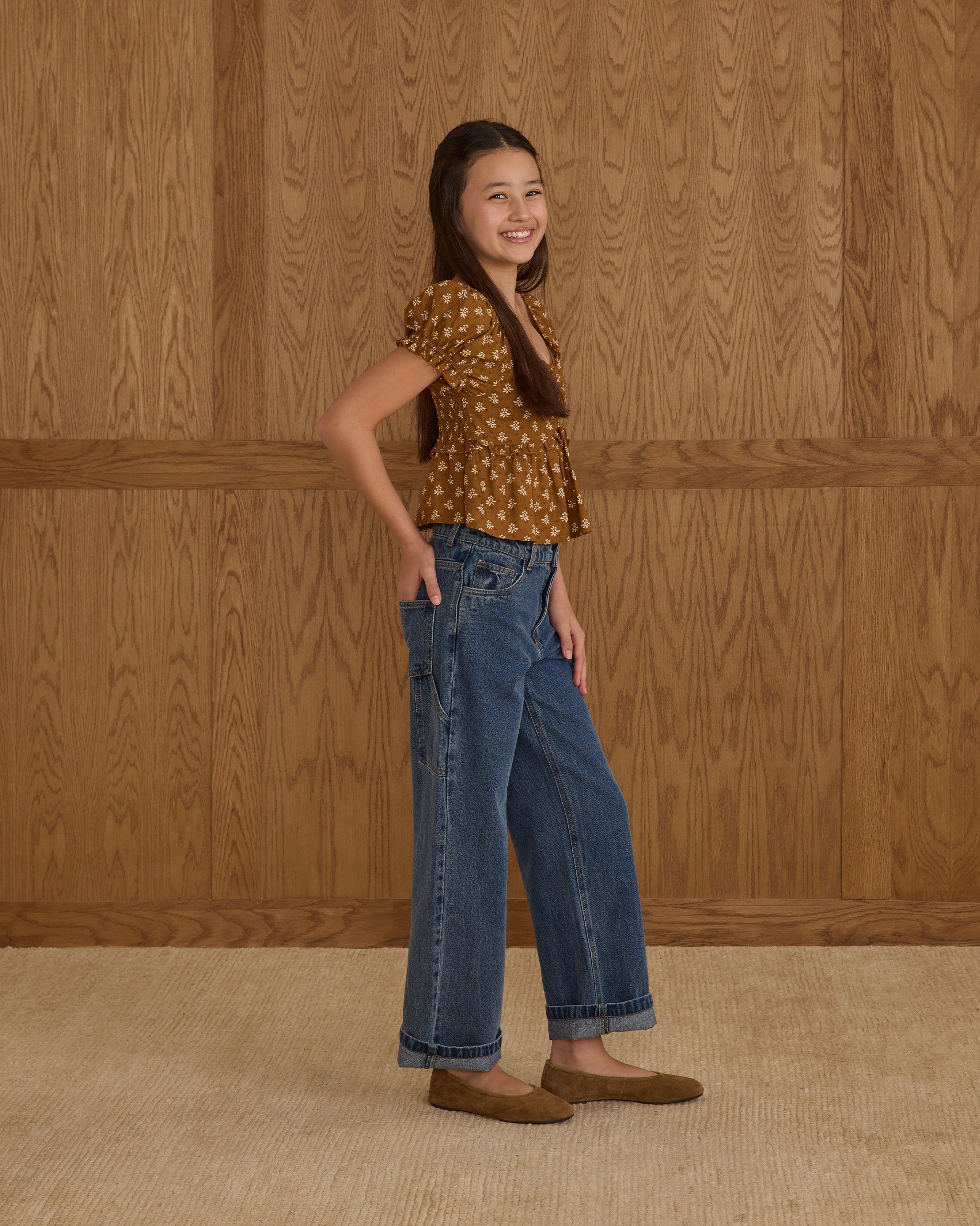 Baggy Wide Leg Pant || Indigo Denim Teen